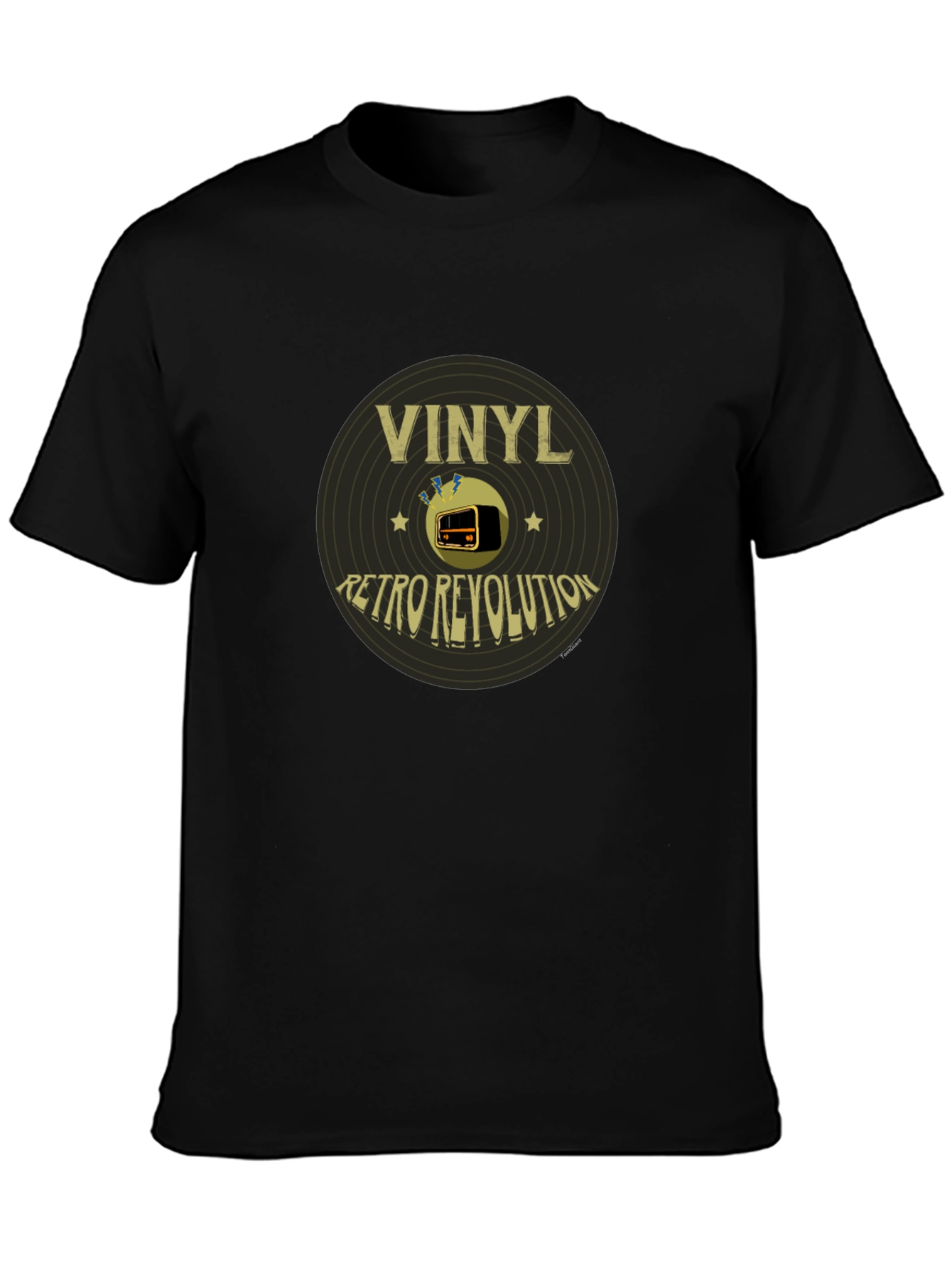 Retro Vinyl Revolution Black T-Shirt