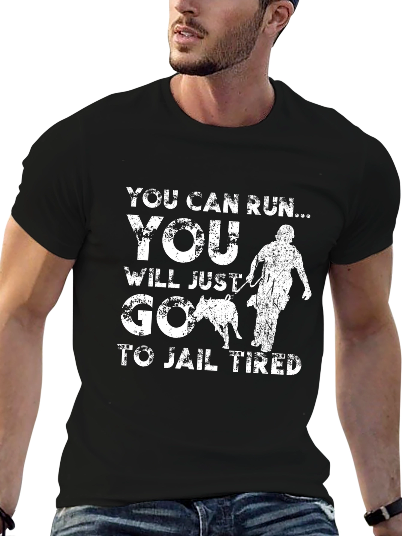You Can Run T-Shirt Funny Police Dog K9