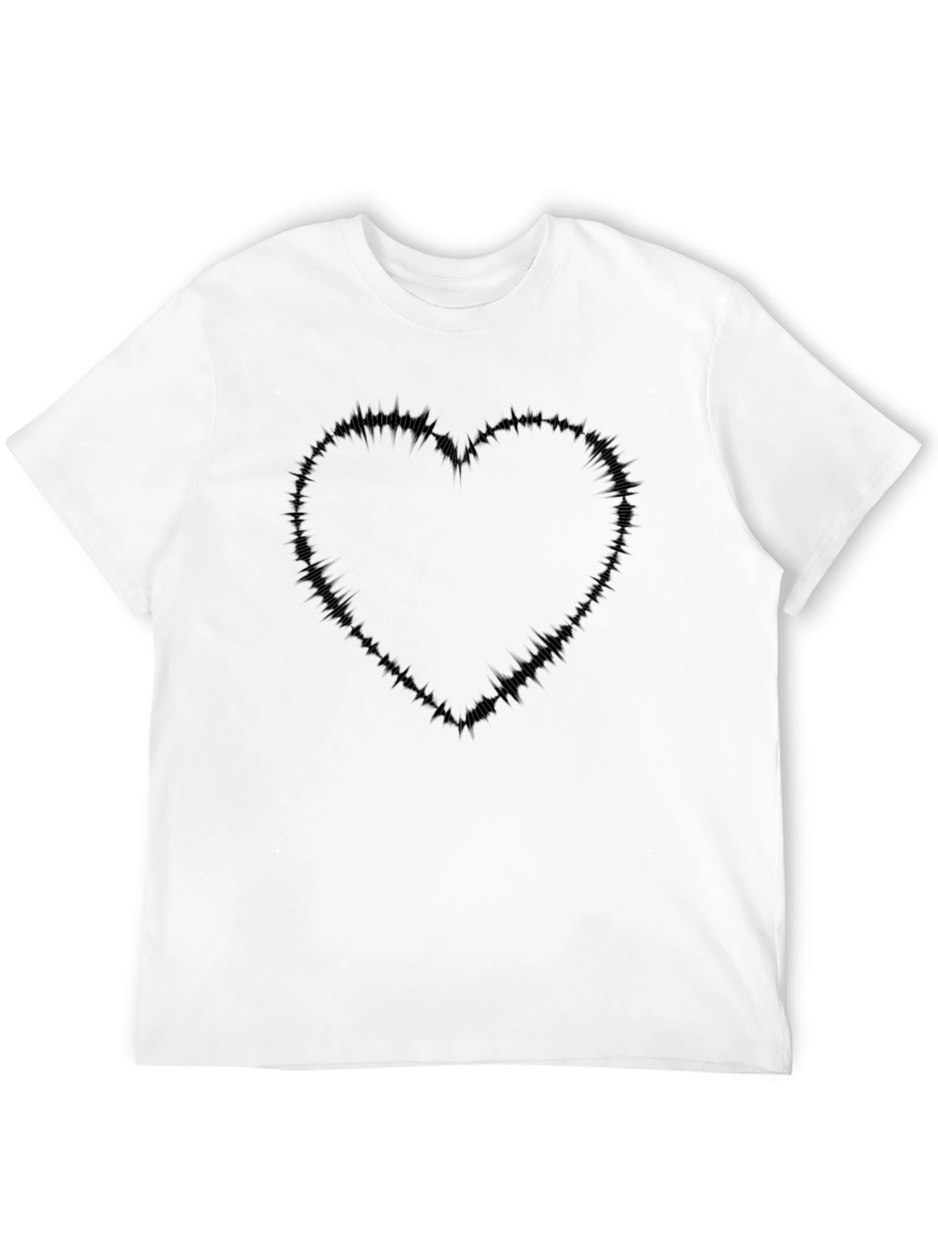 Edgy Heart Graphic Tee - Black Casual T-Shirt
