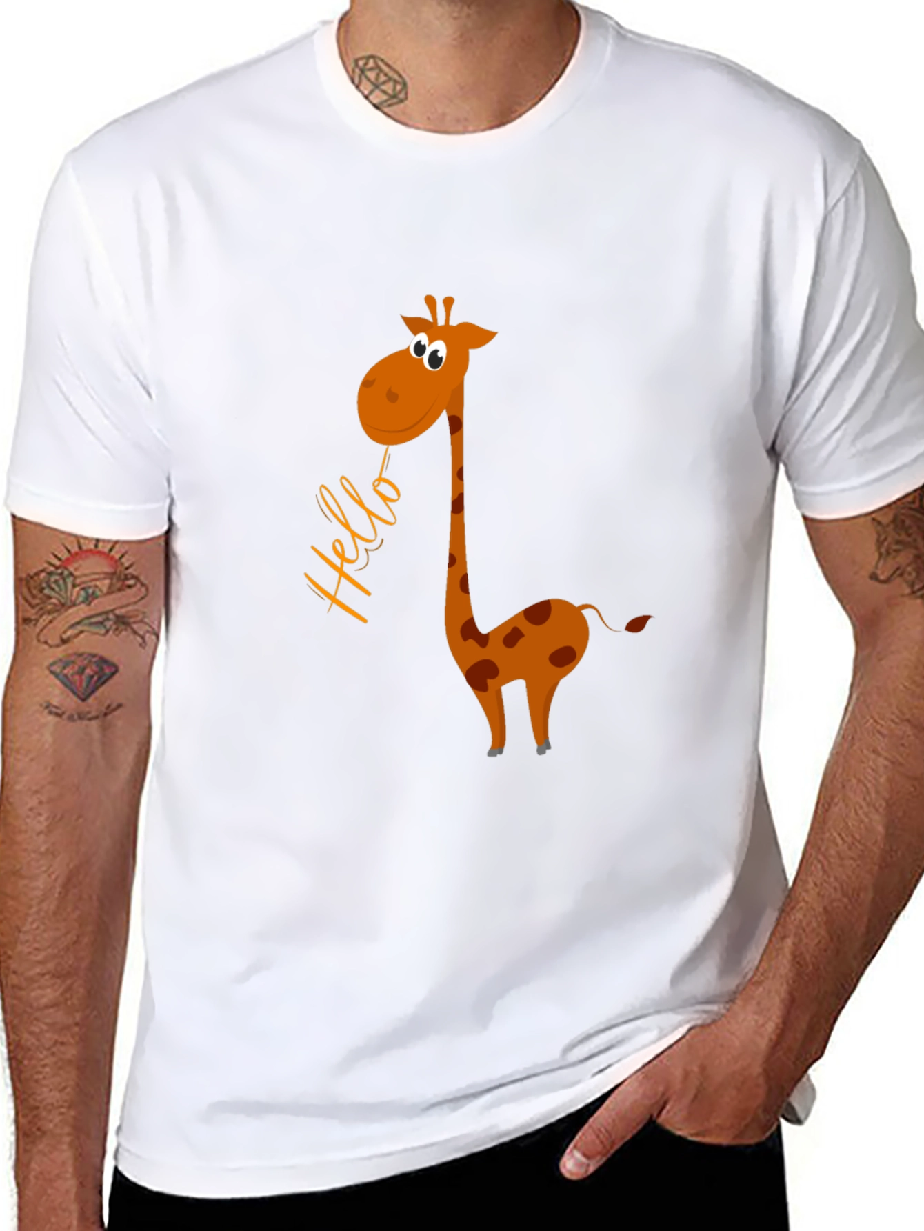 Giraffe Hello Graphic Tee