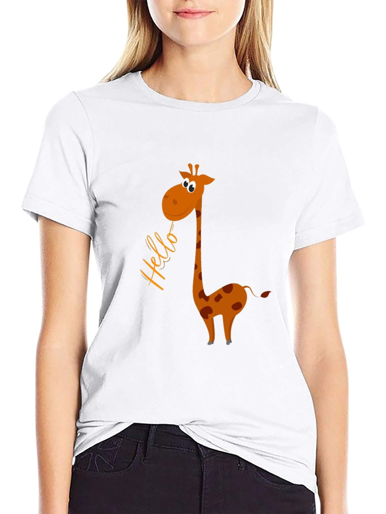 Giraffe Hello Graphic Tee