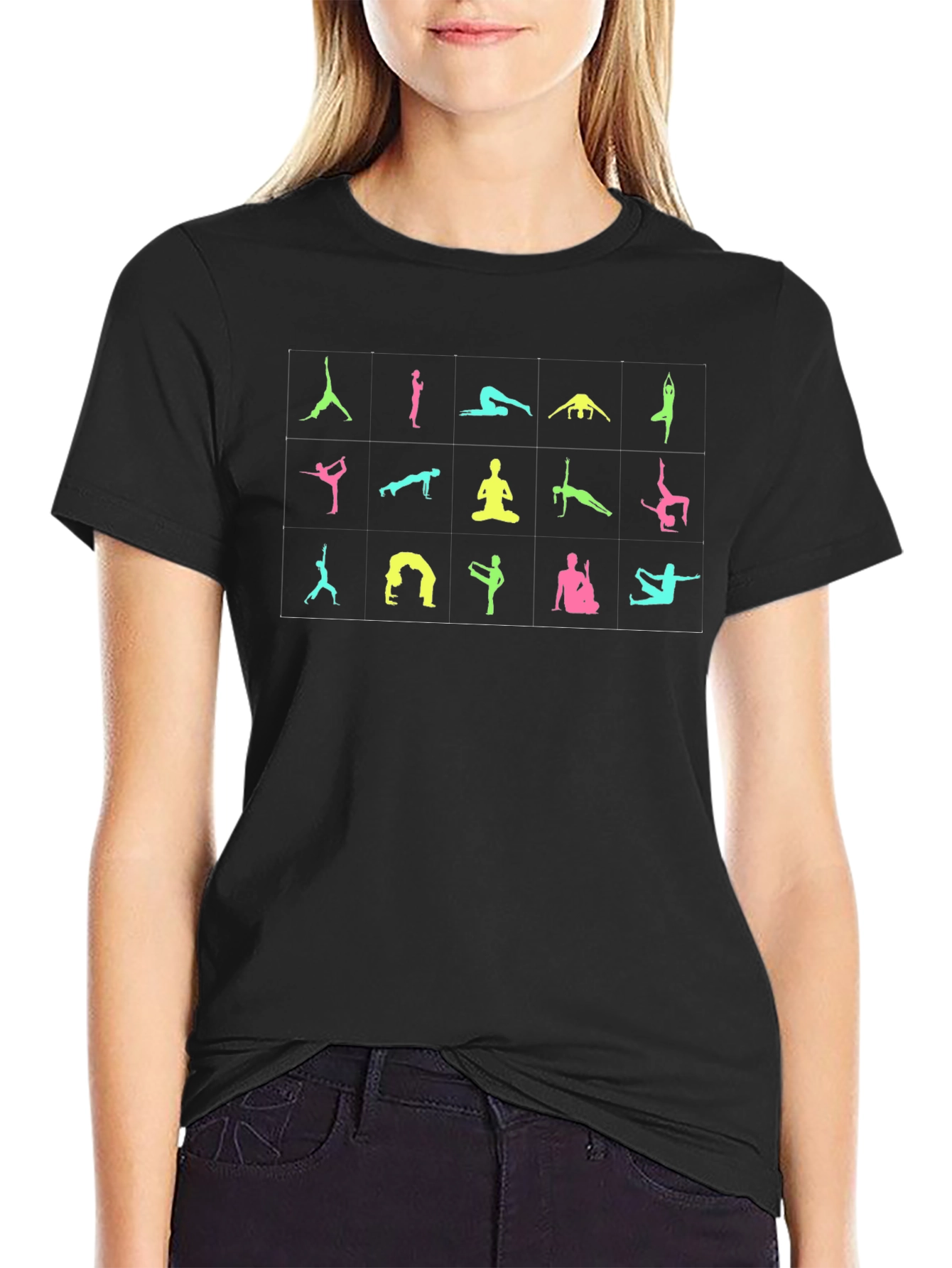 Yoga Pose Graphic Black T-Shirt