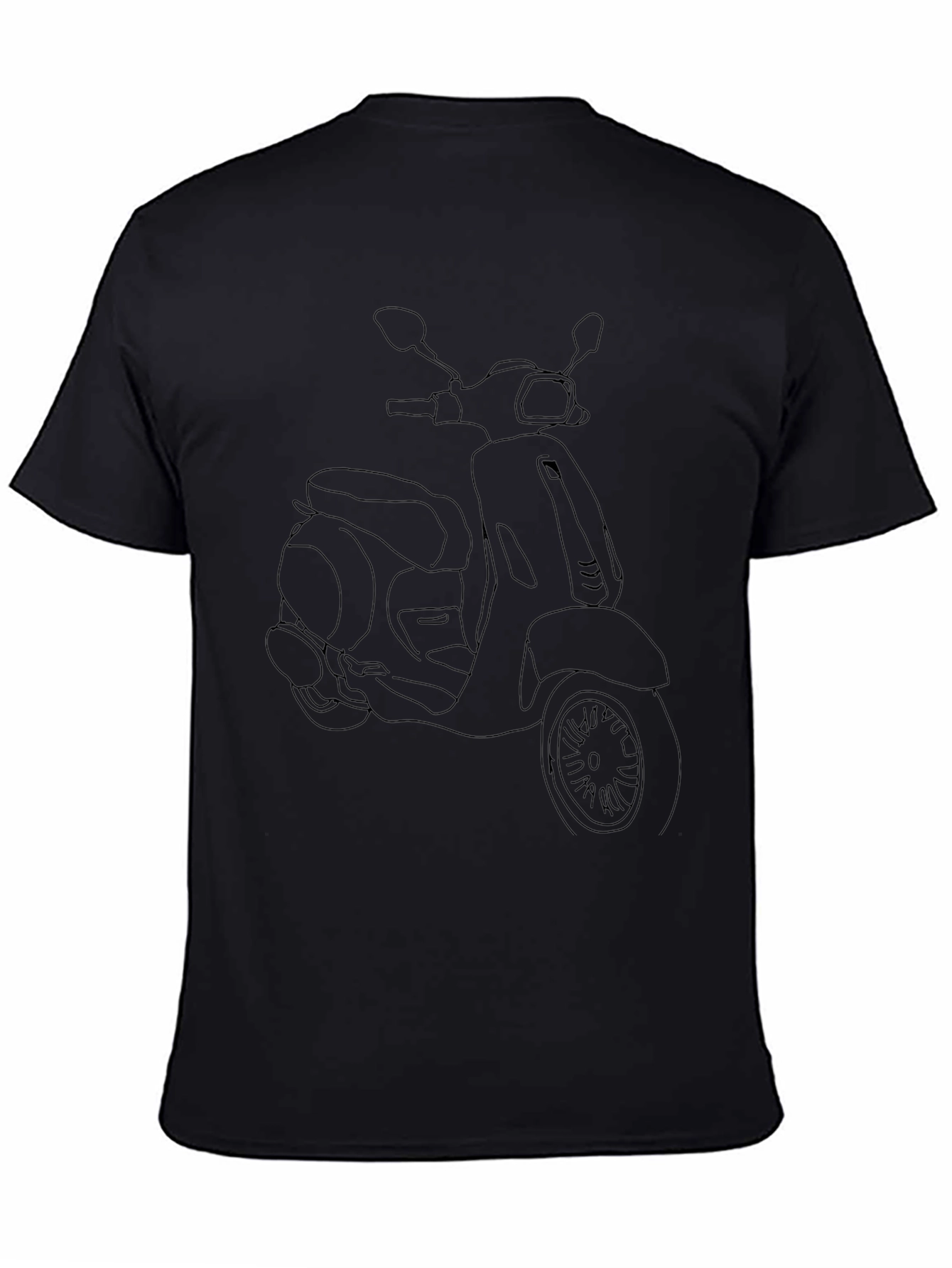 Scooter Outline Black T-Shirt - Urban Style
