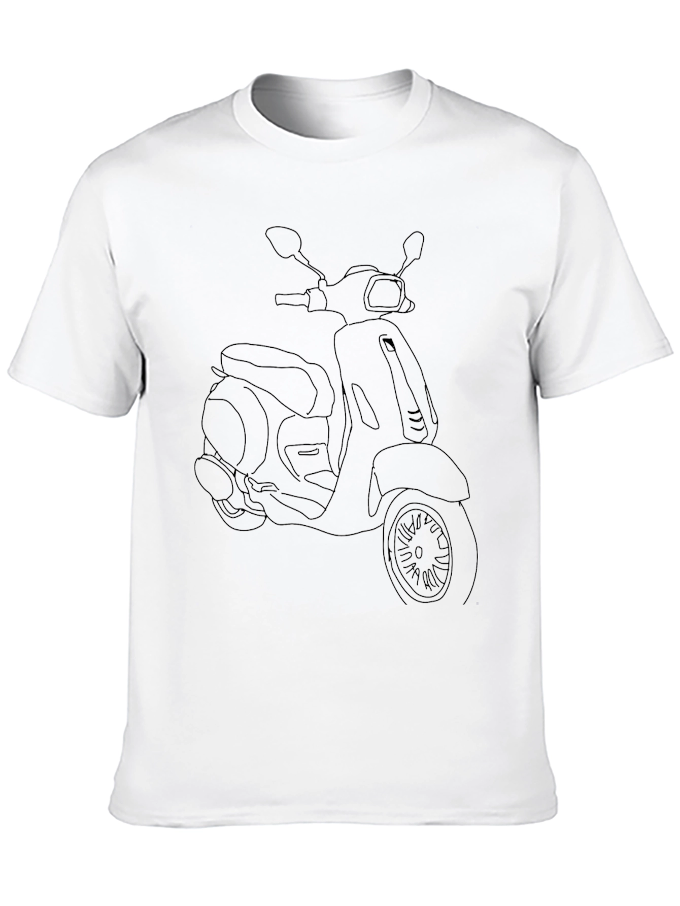Scooter Outline Black T-Shirt - Urban Style