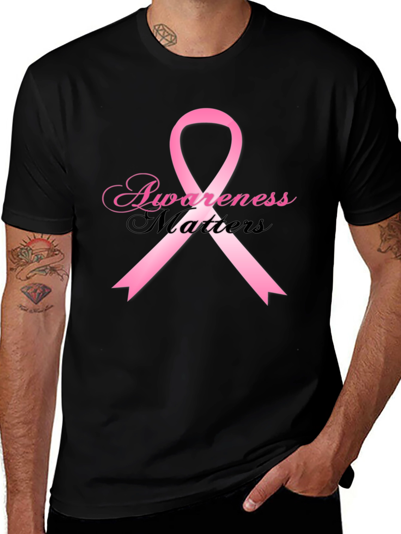 Awareness Matters T-Shirt Pink Ribbon Breast Cancer Support