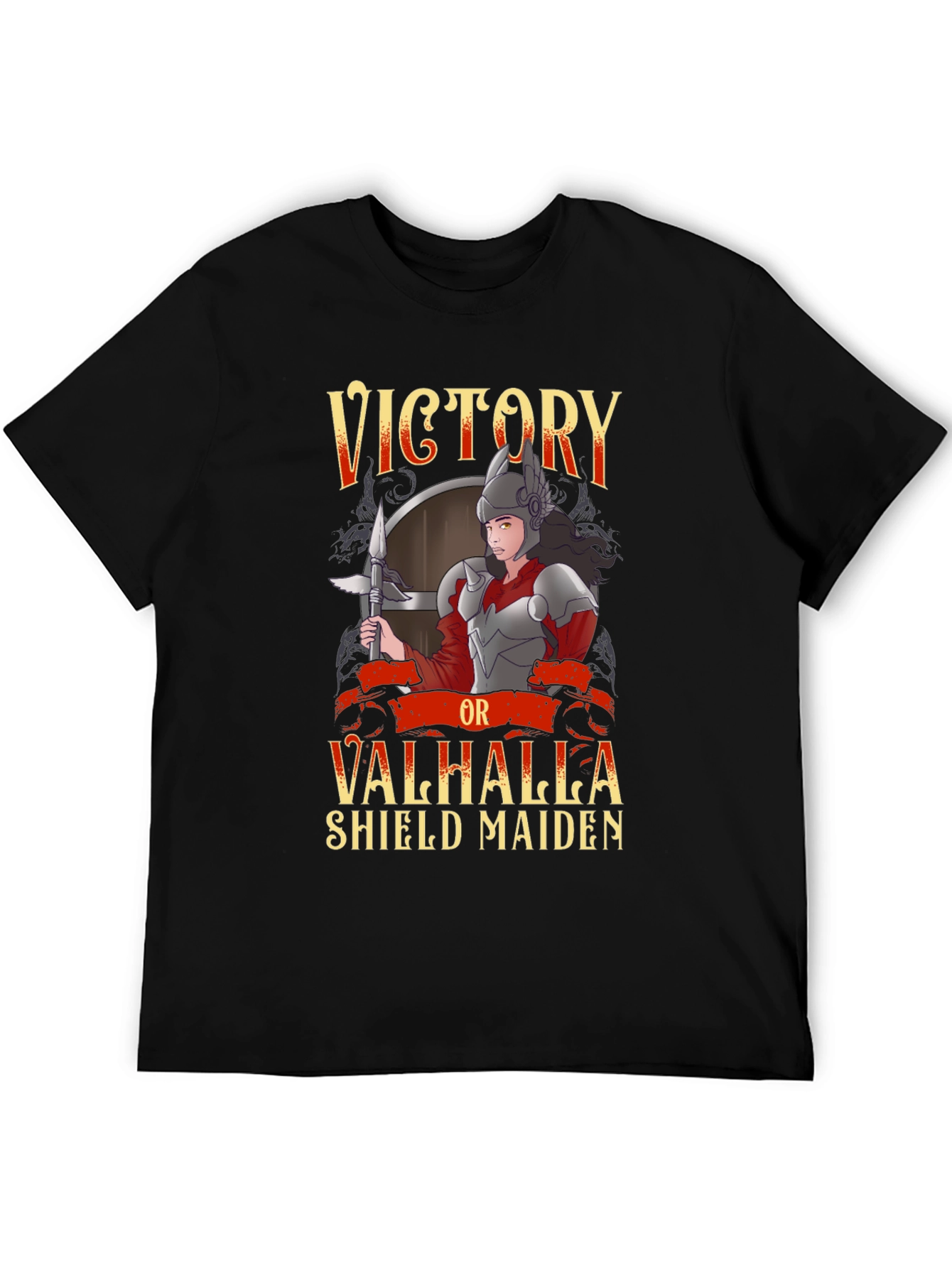 Victory or Valhalla Shield Maiden Graphic T-Shirt