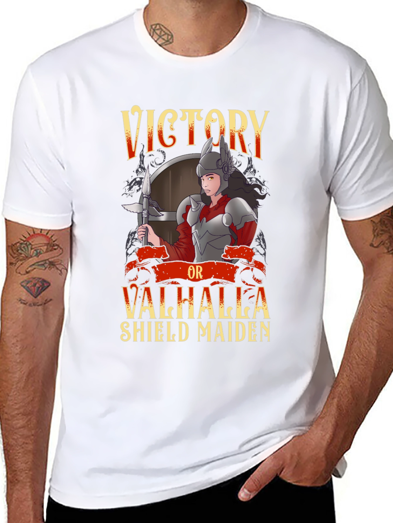 Victory or Valhalla Shield Maiden Graphic T-Shirt