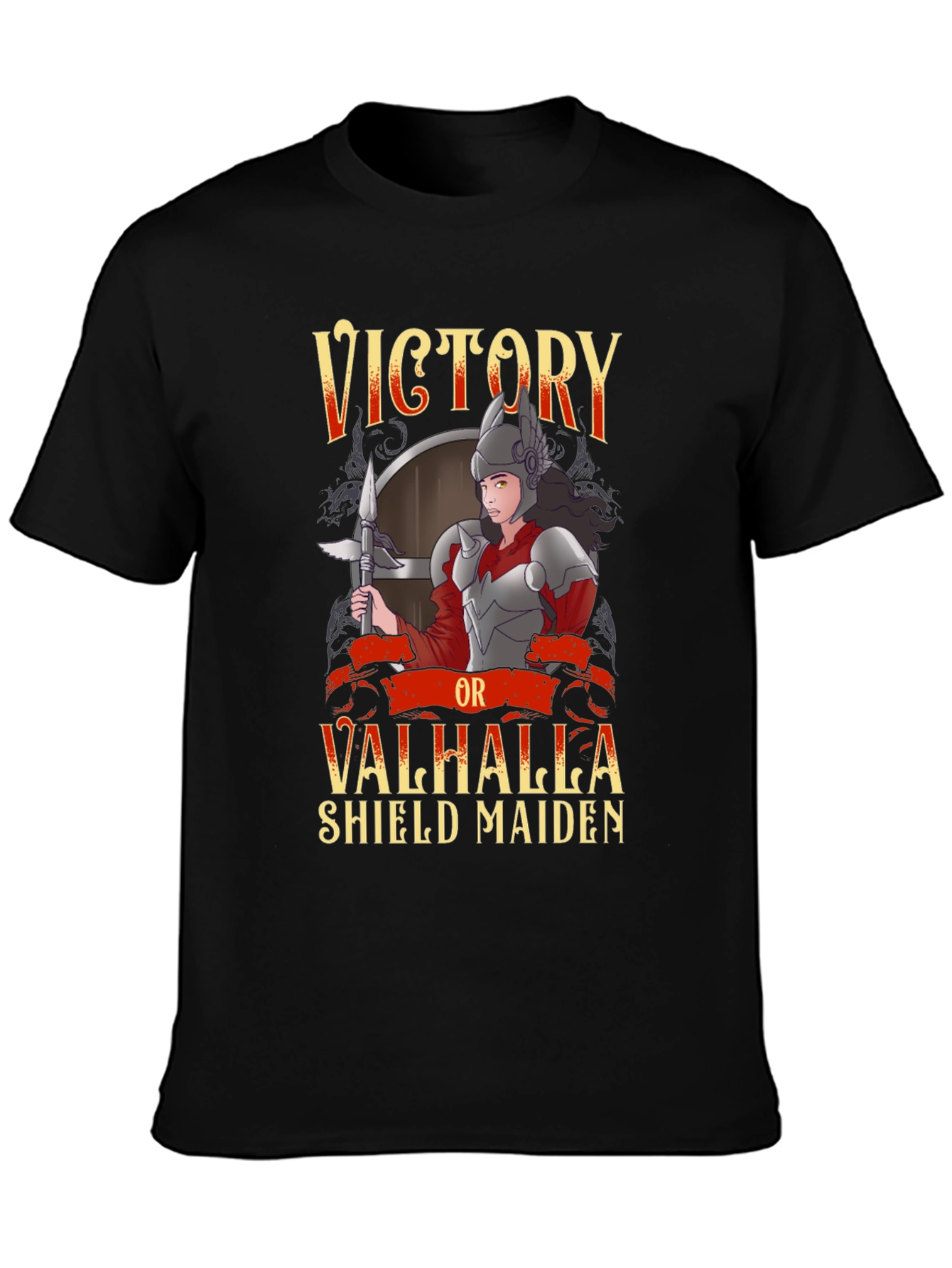 Victory or Valhalla Shield Maiden Graphic T-Shirt