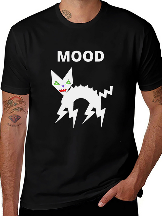 Mood Cat Graphic Black T-Shirt
