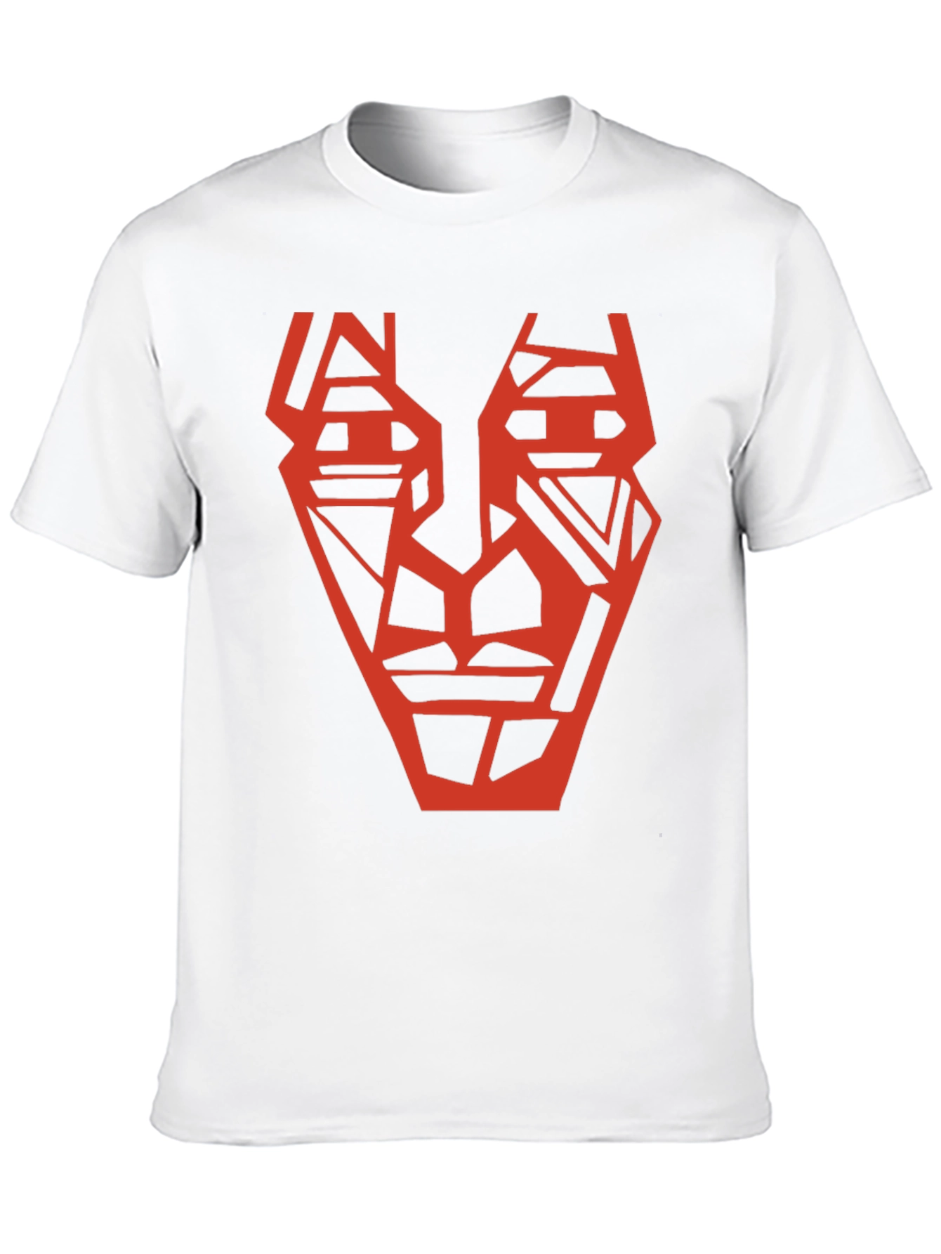 Abstract Geometric Face Graphic Tee - Black