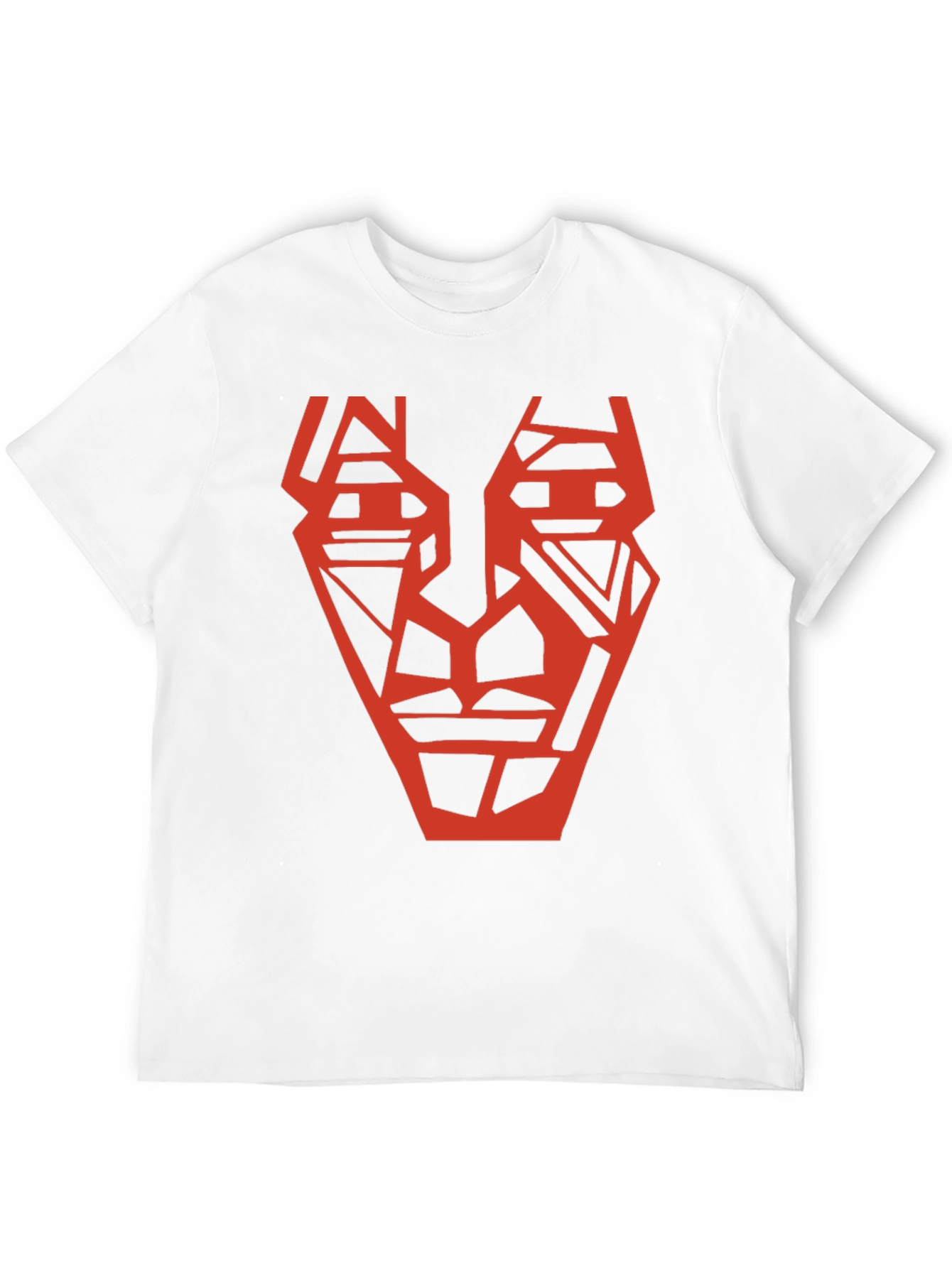 Abstract Geometric Face Graphic Tee - Black