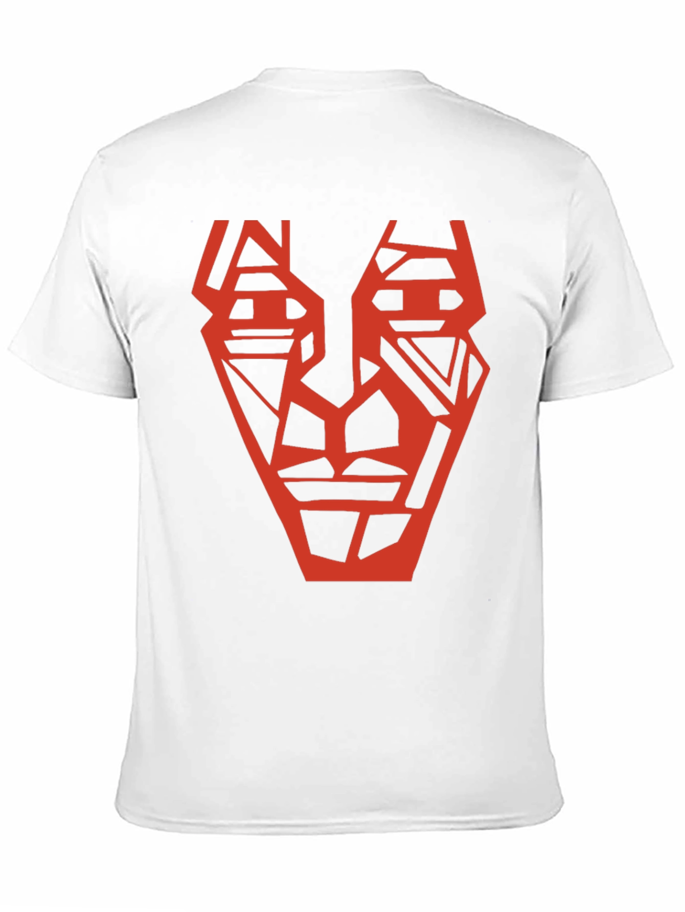 Abstract Geometric Face Graphic Tee - Black