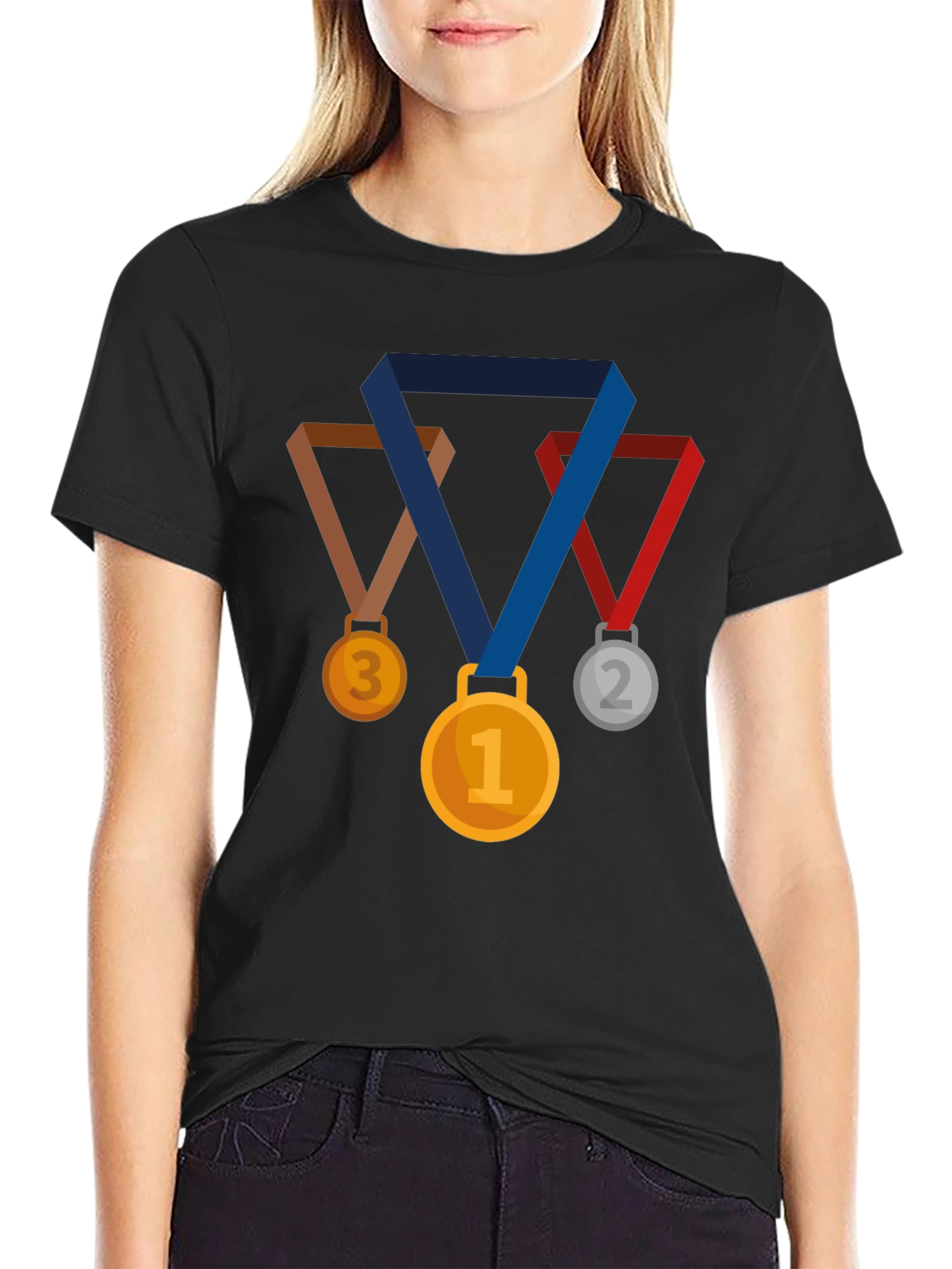 Medal Graphic Black T-Shirt