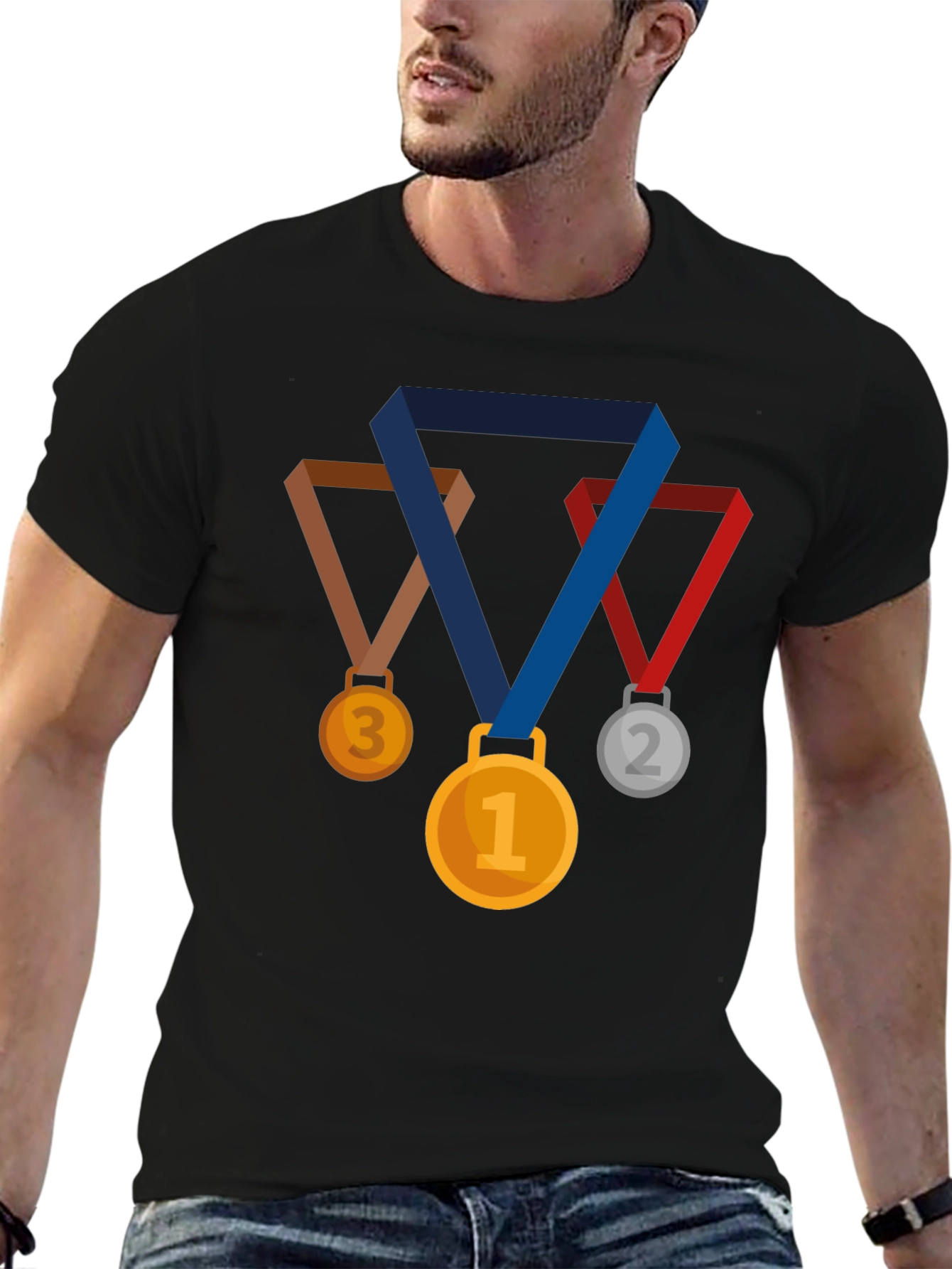 Medal Graphic Black T-Shirt