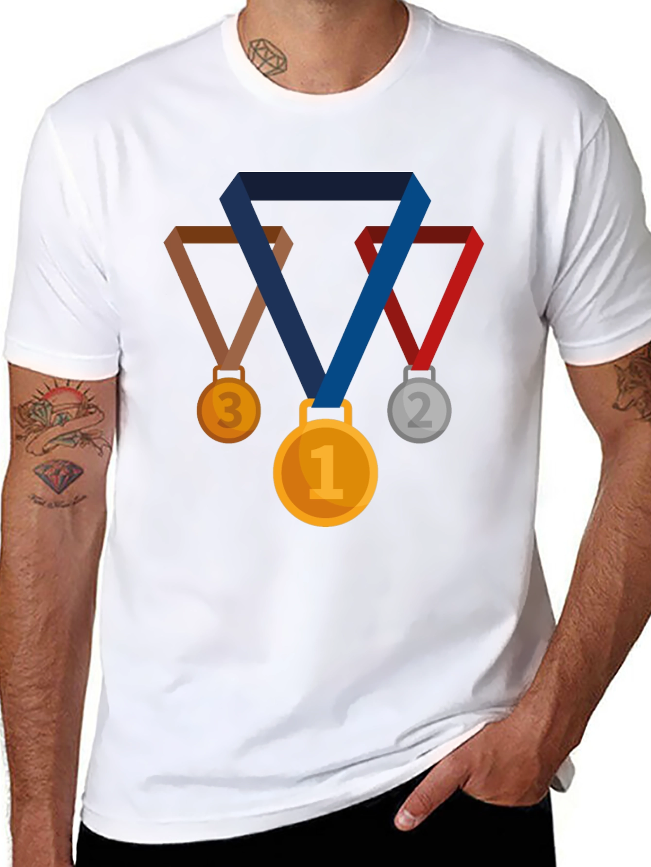 Medal Graphic Black T-Shirt
