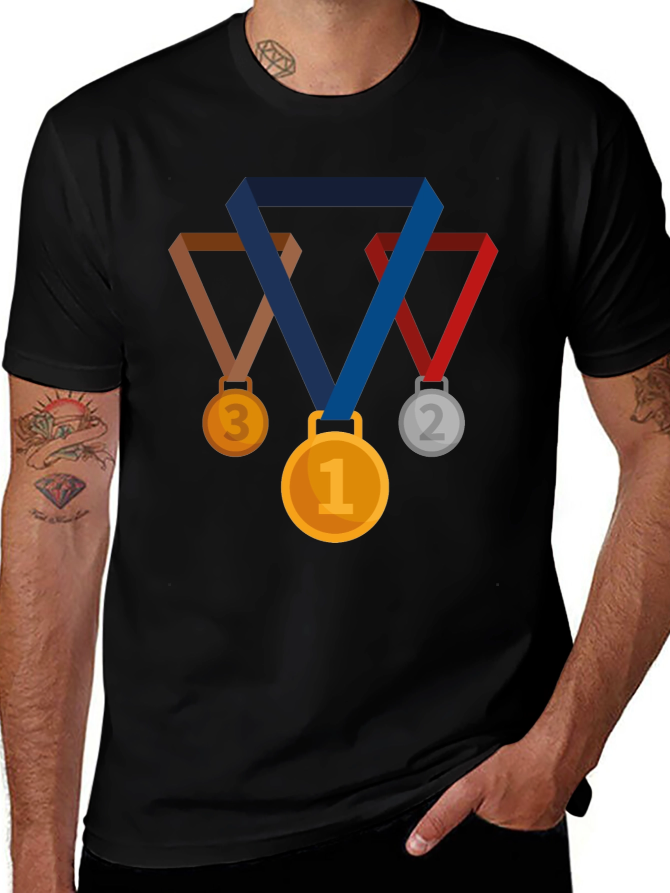 Medal Graphic Black T-Shirt