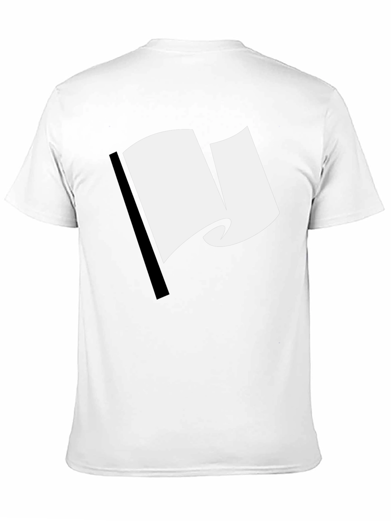 Black T-Shirt with White Flag Graphic Design