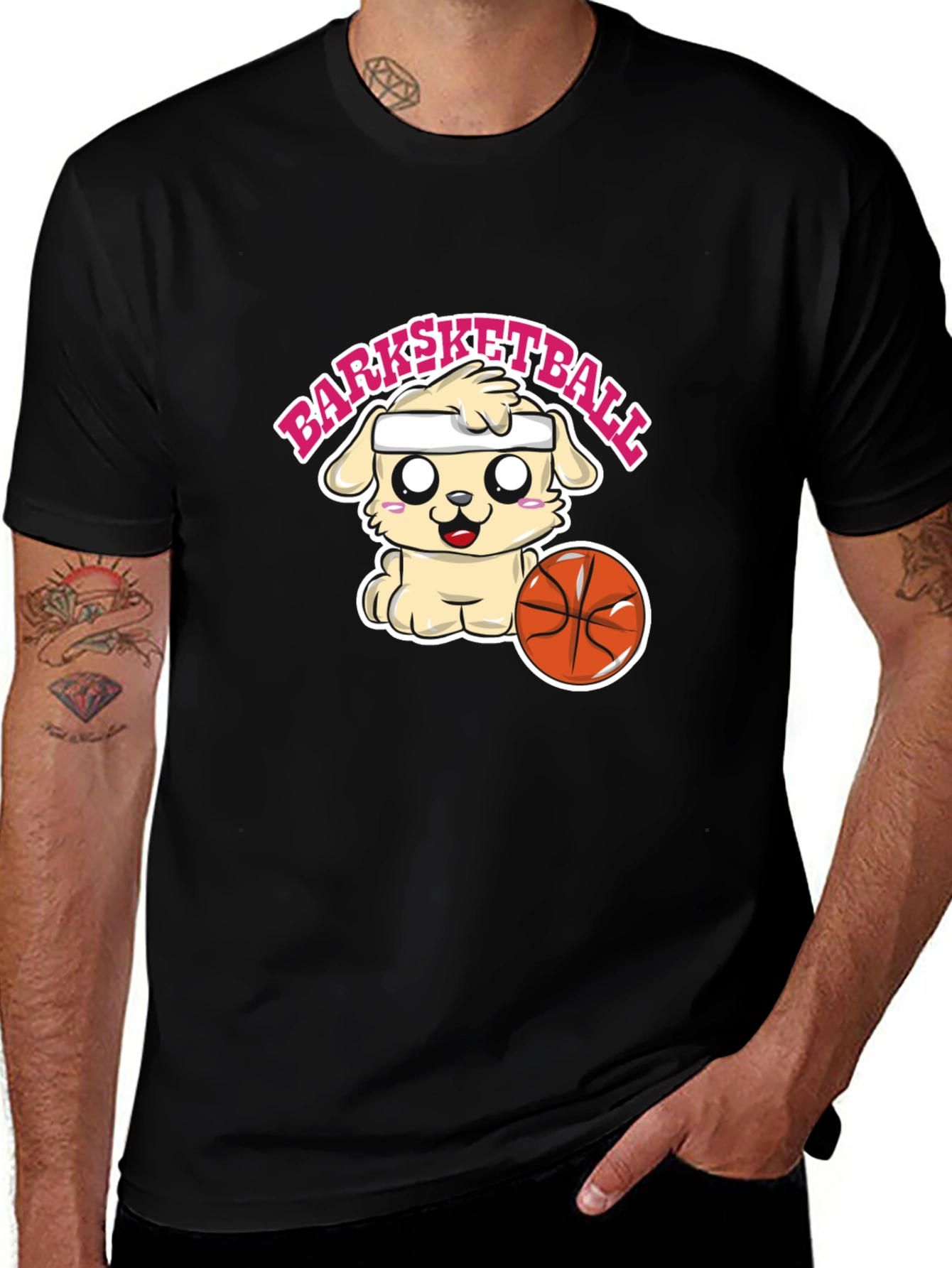 Barksketball Dog Graphic T-Shirt - Cute and Comfy