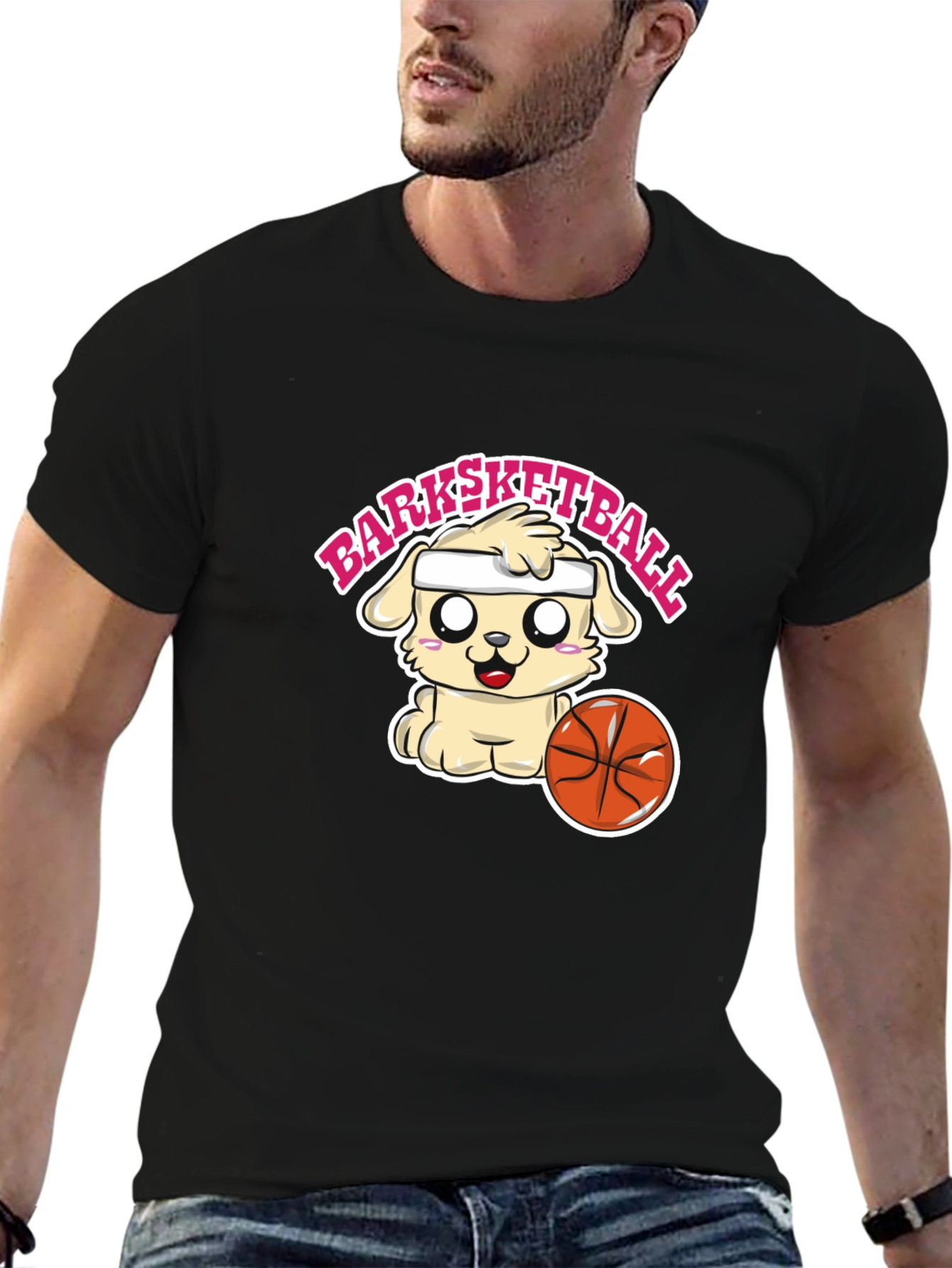 Barksketball Dog Graphic T-Shirt - Cute and Comfy