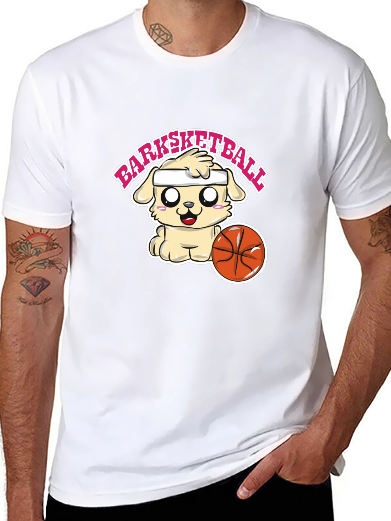 Barksketball Dog Graphic T-Shirt - Cute and Comfy