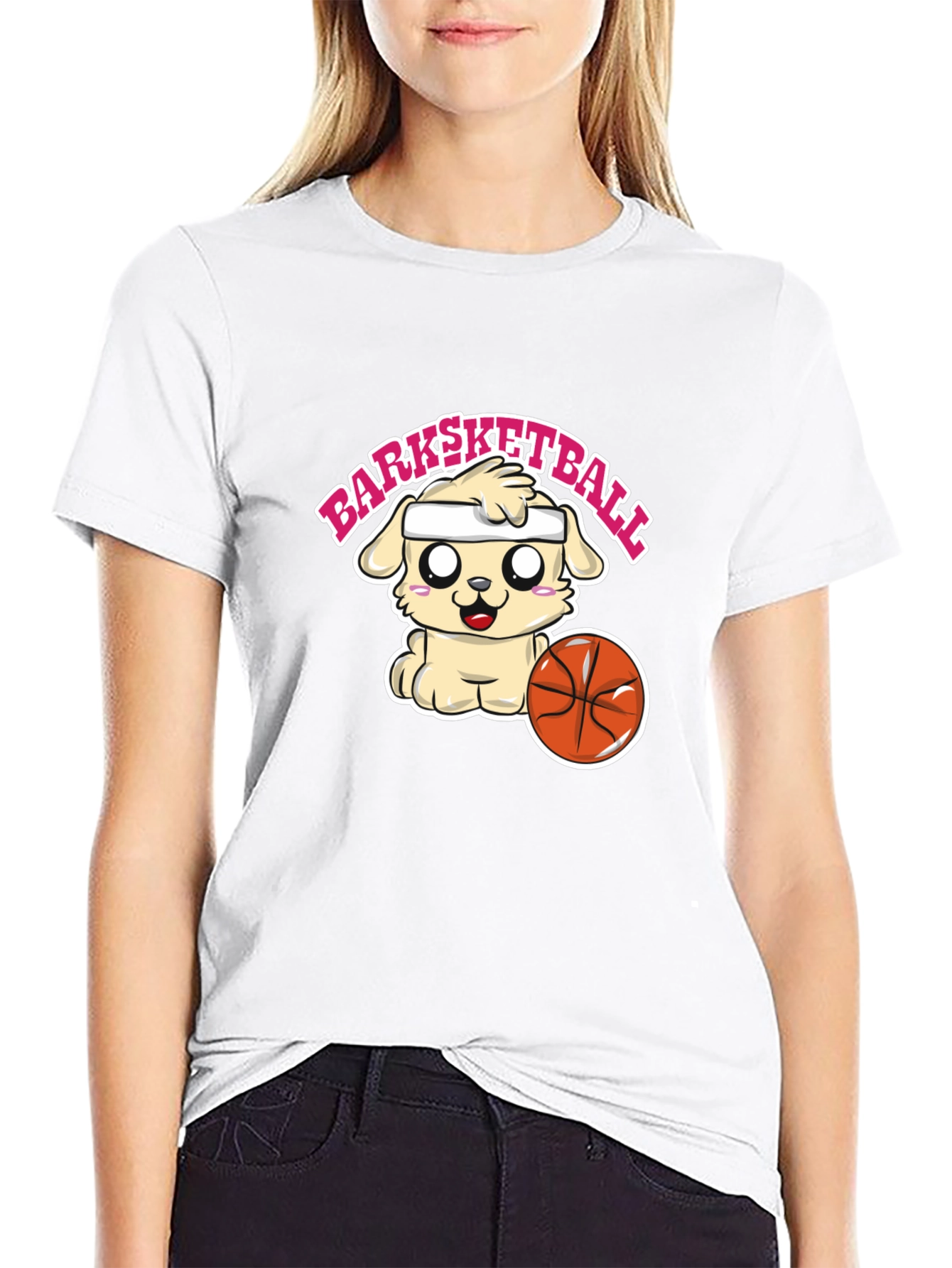 Barksketball Dog Graphic T-Shirt - Cute and Comfy