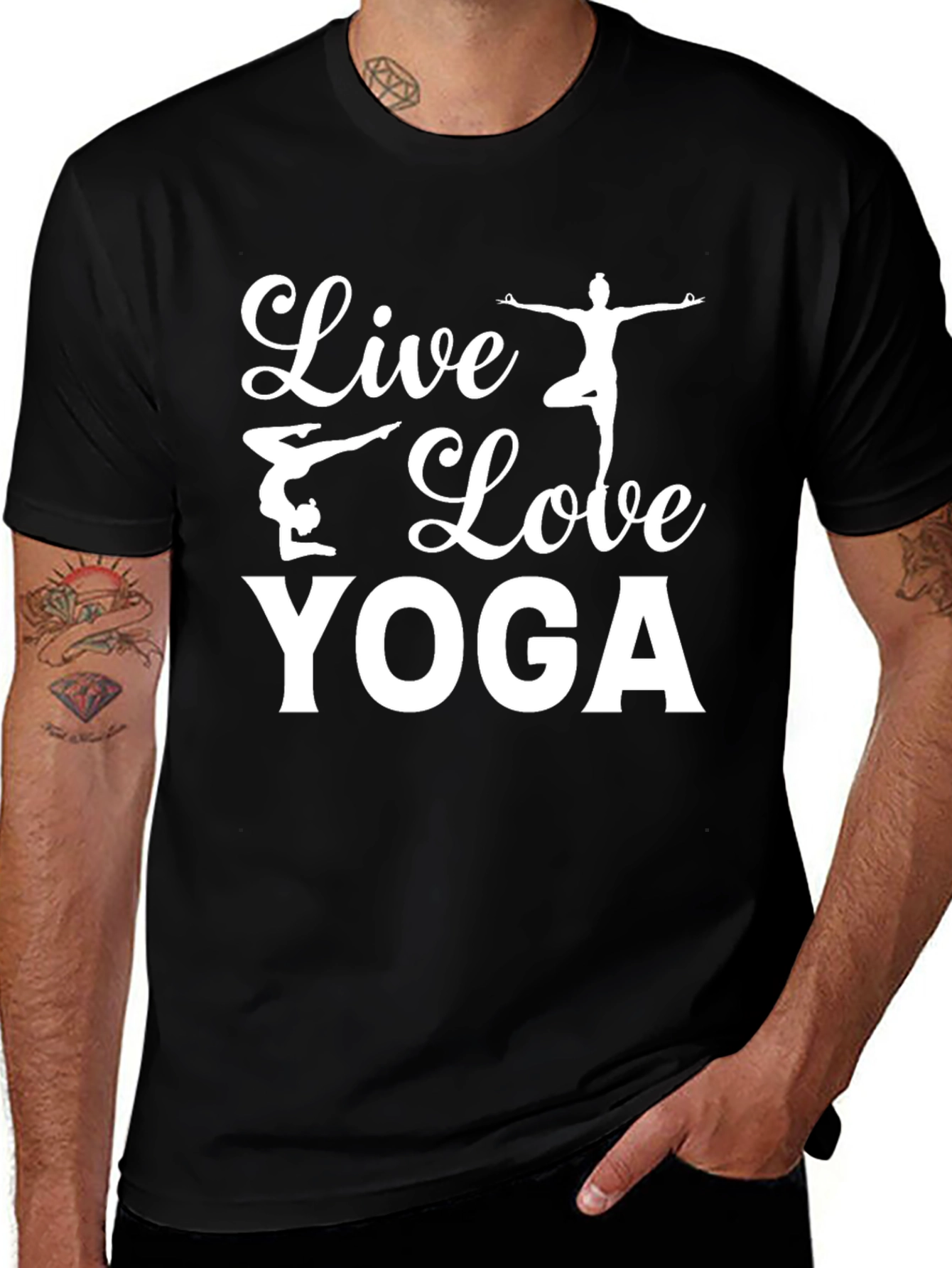 Live Love Yoga Graphic T-Shirt Black
