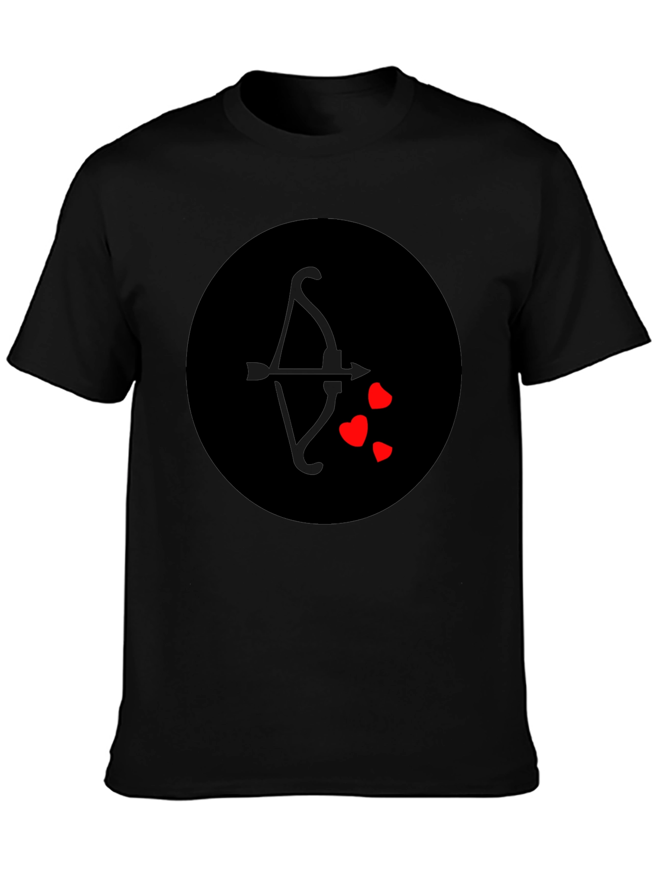 Cupids Arrow Heart T-Shirt - Black Graphic Tee