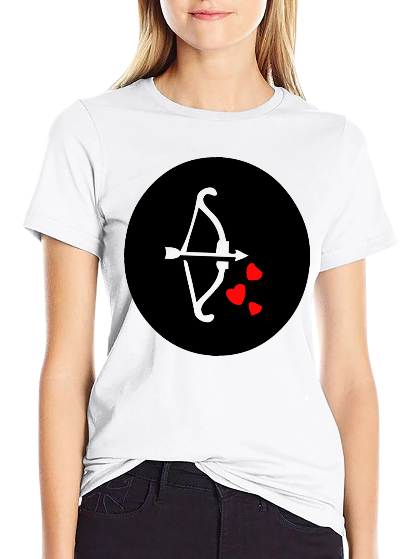 Cupids Arrow Heart T-Shirt - Black Graphic Tee