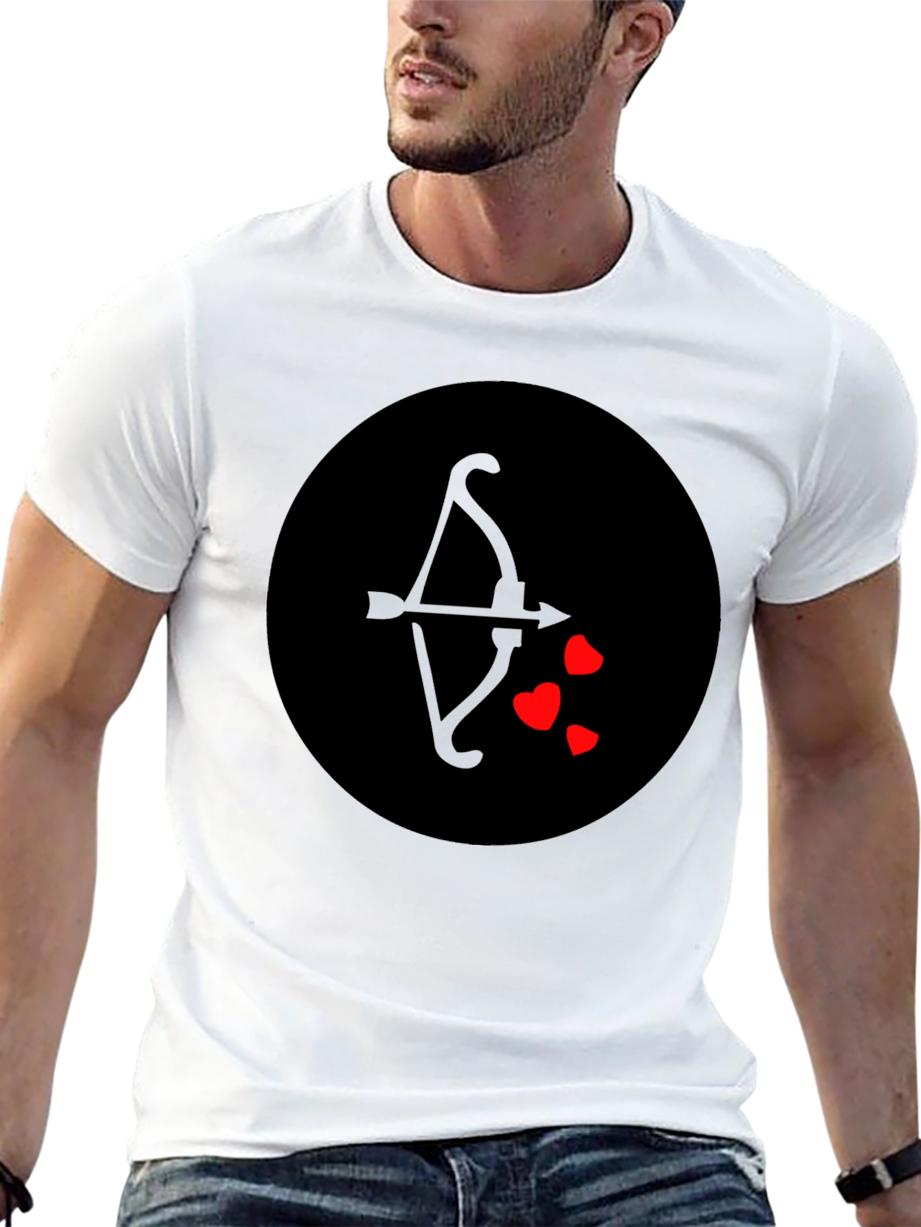 Cupids Arrow Heart T-Shirt - Black Graphic Tee