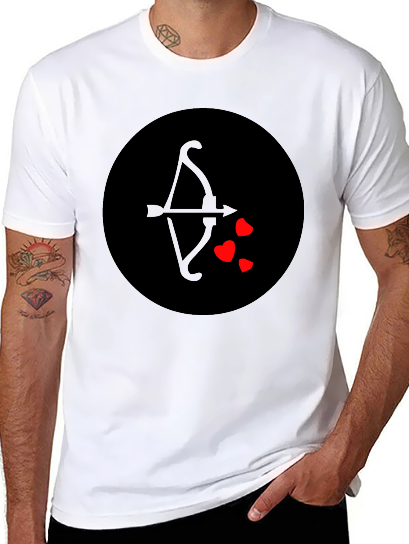 Cupids Arrow Heart T-Shirt - Black Graphic Tee