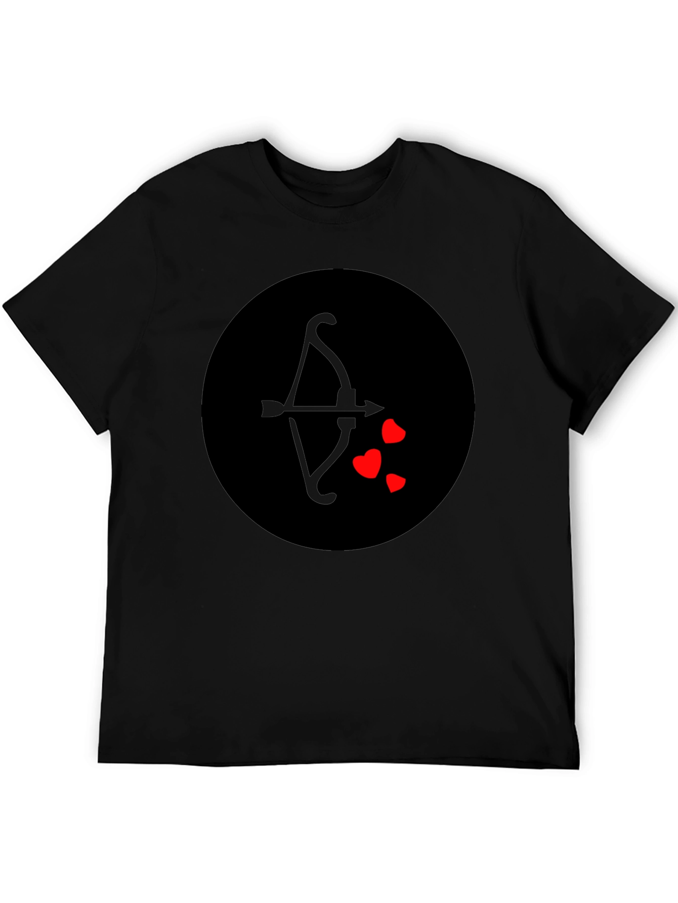 Cupids Arrow Heart T-Shirt - Black Graphic Tee