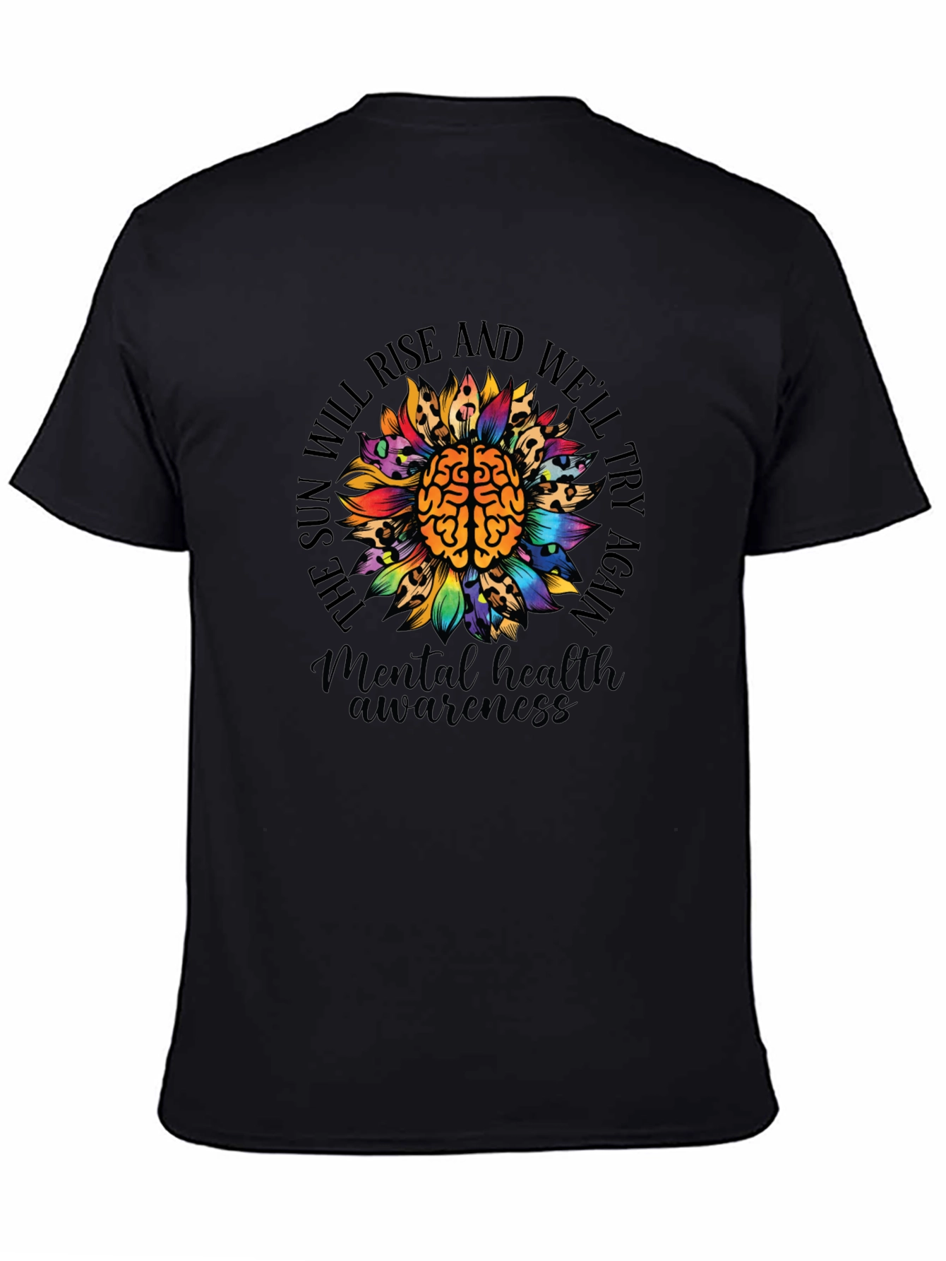 Mental Health Awareness Sunflower Brain T-Shirt