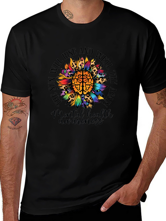 Mental Health Awareness Sunflower Brain T-Shirt