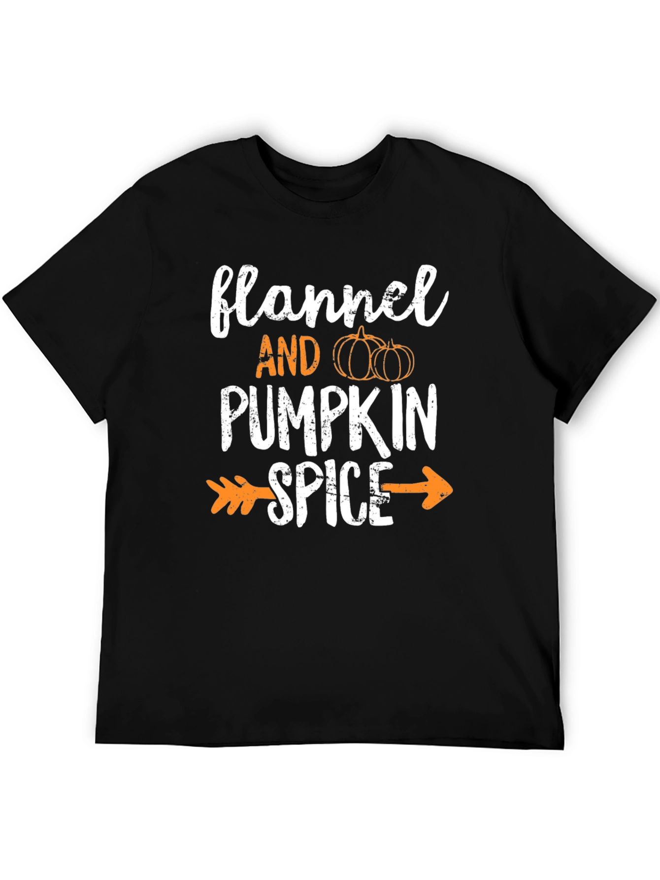 Flannel & Pumpkin Spice Arrow Black T-Shirt