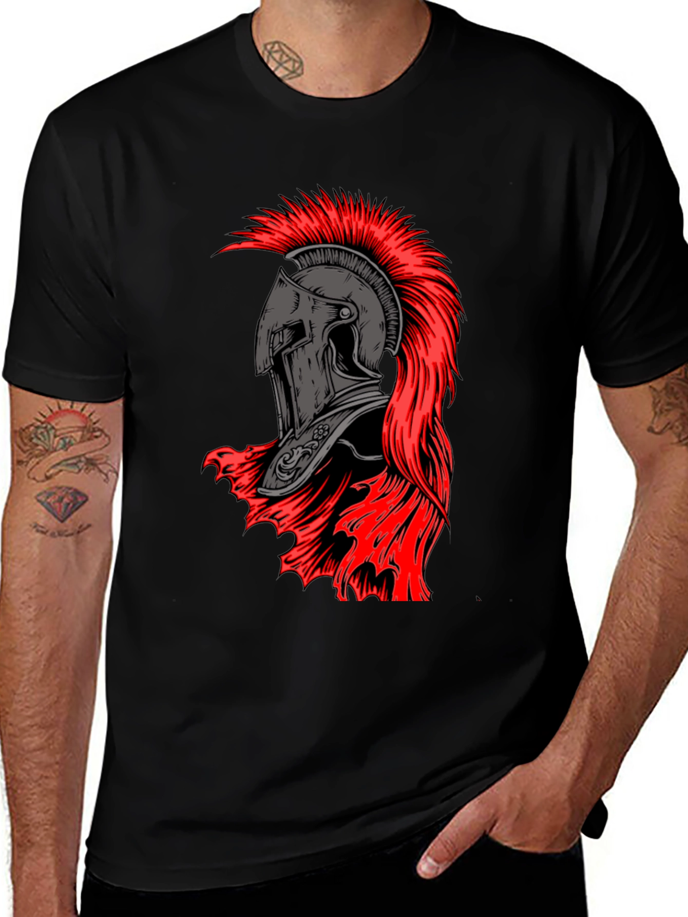 Spartan Helmet Graphic Tee - Black