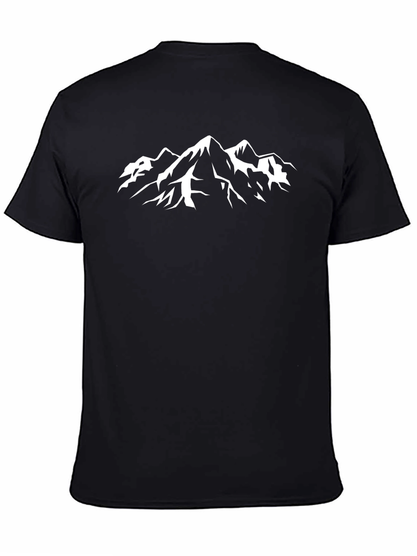 Mountain Peak Graphic Tee - Black Cotton T-Shirt