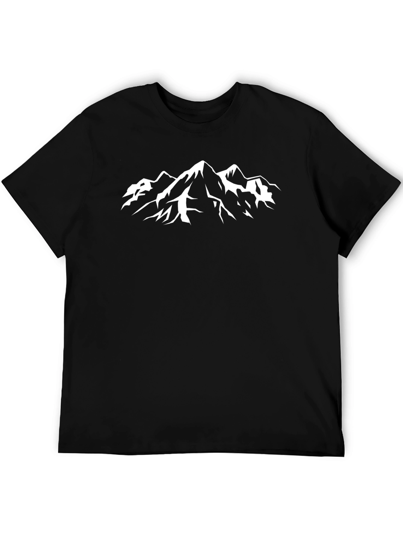 Mountain Peak Graphic Tee - Black Cotton T-Shirt