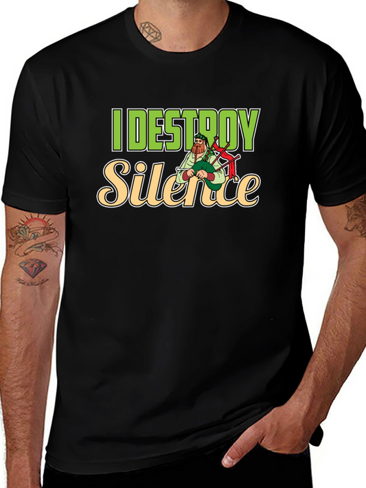 I Destroy Silence T-Shirt Bagpipe Player Tee