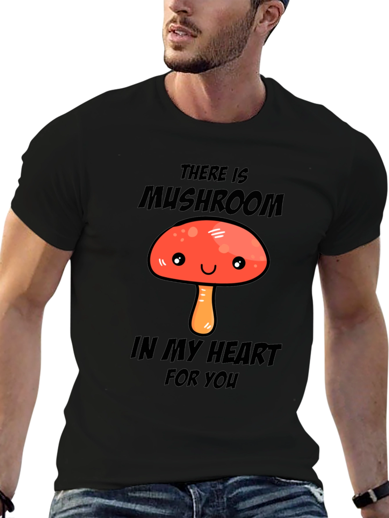 Mushroom Heart Graphic T-Shirt - Cute & Fun