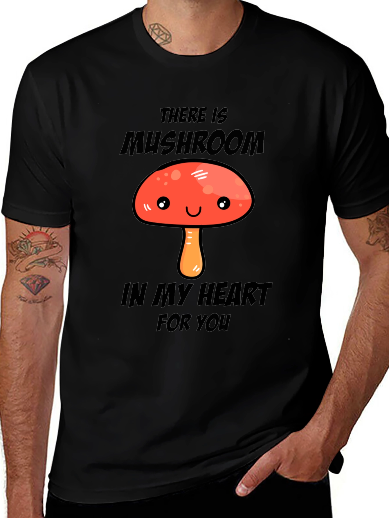 Mushroom Heart Graphic T-Shirt - Cute & Fun