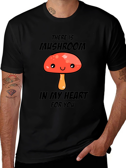 Mushroom Heart Graphic T-Shirt - Cute & Fun