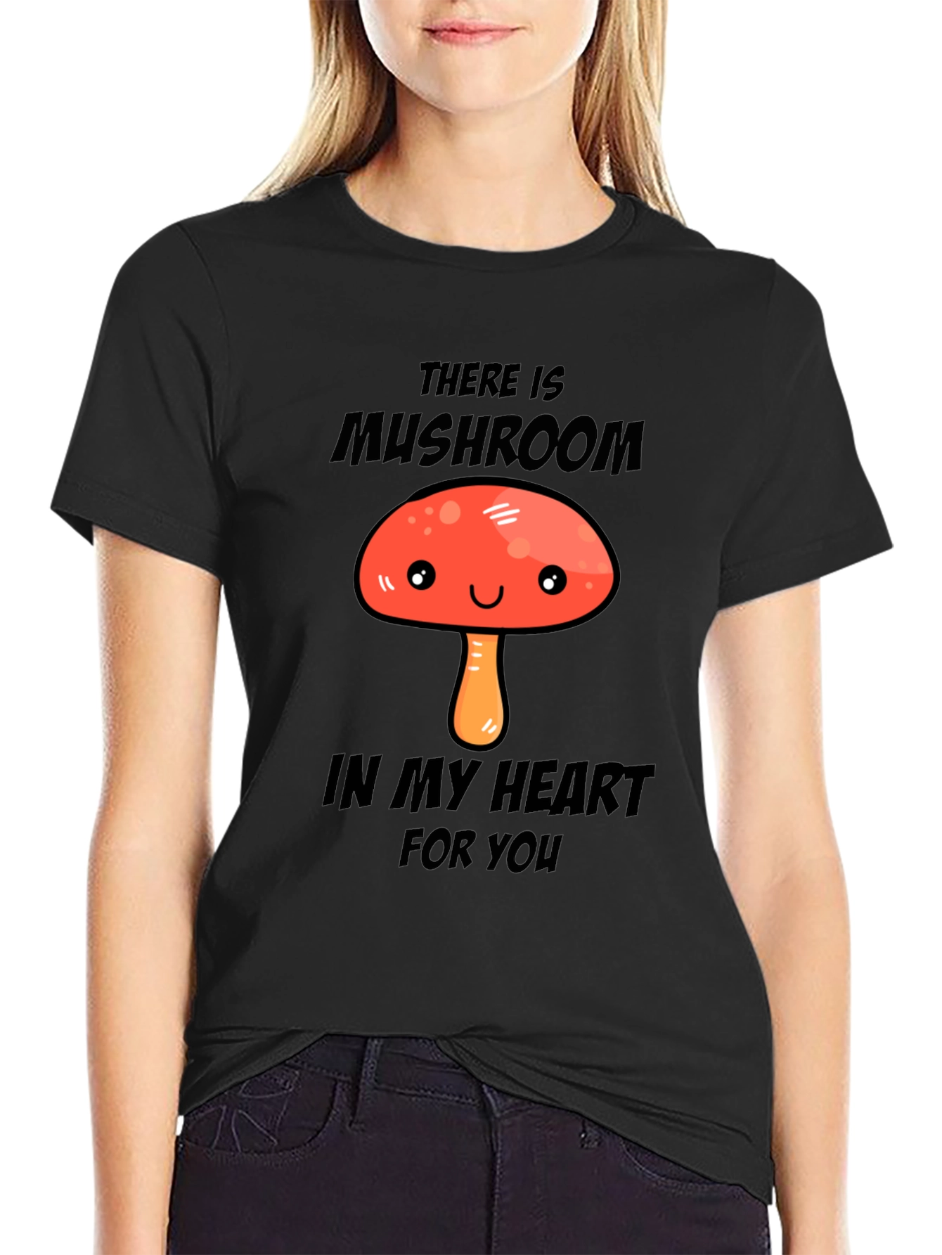 Mushroom Heart Graphic T-Shirt - Cute & Fun