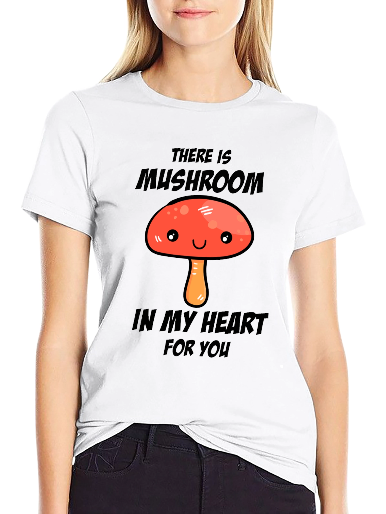 Mushroom Heart Graphic T-Shirt - Cute & Fun