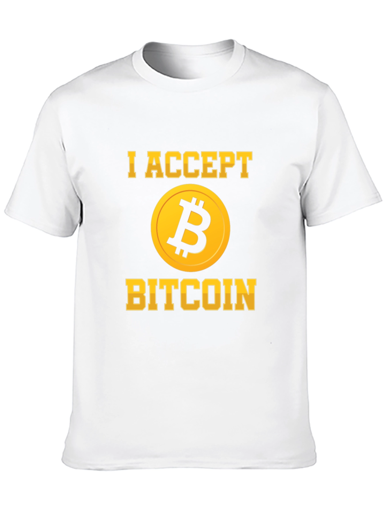 I Accept Bitcoin Black T-Shirt Crypto Currency Design