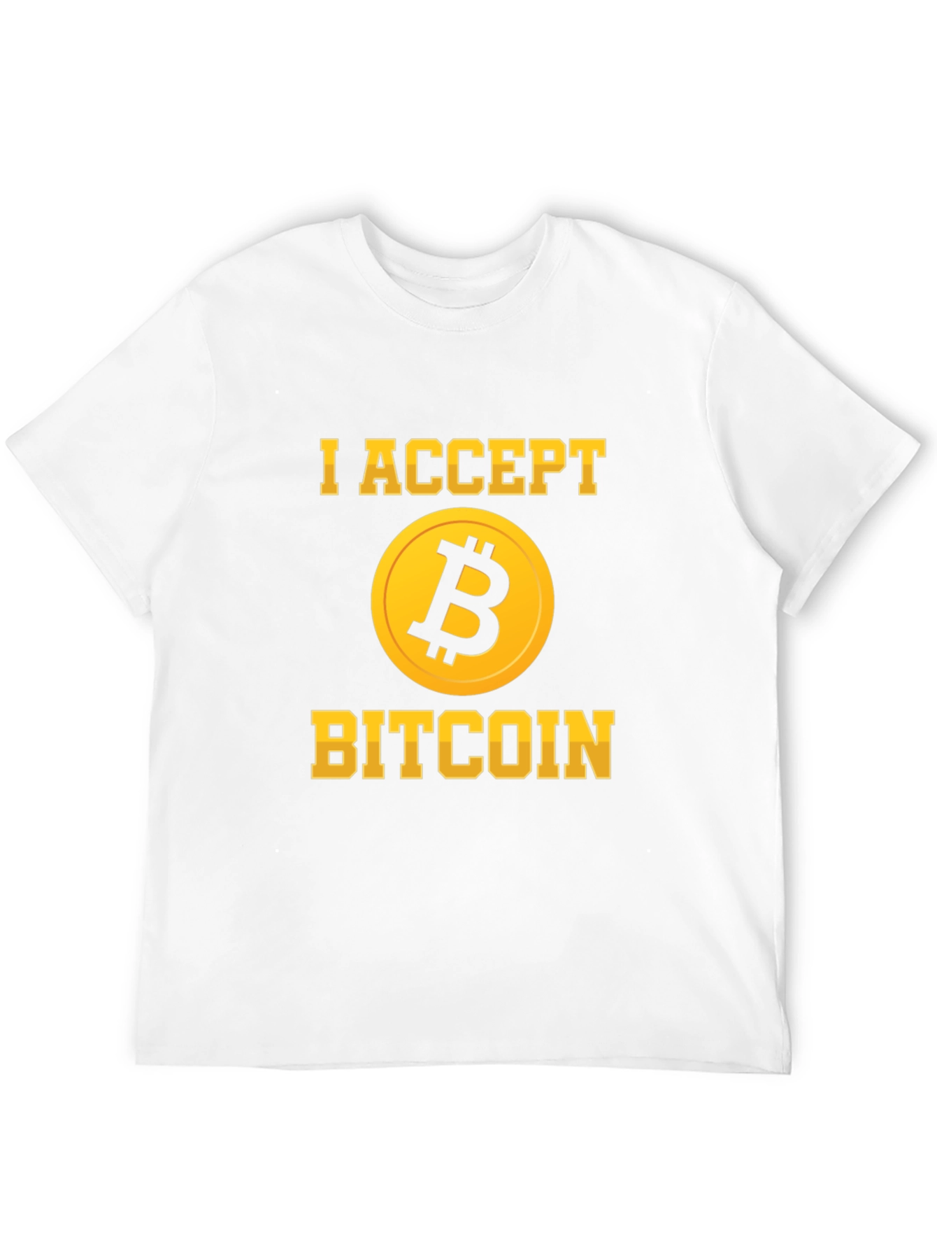 I Accept Bitcoin Black T-Shirt Crypto Currency Design