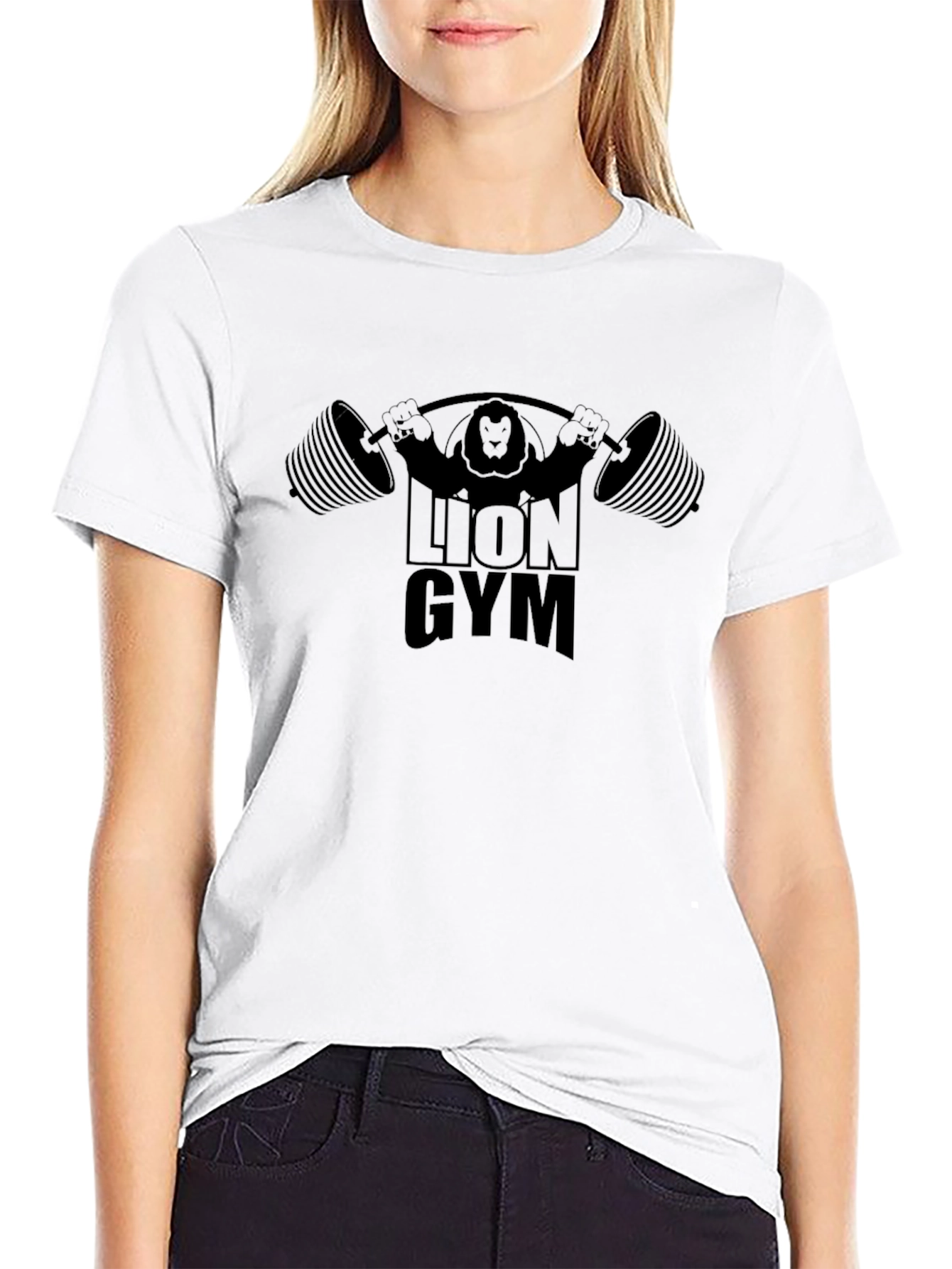 Lion Gym Black T-Shirt - Workout Apparel