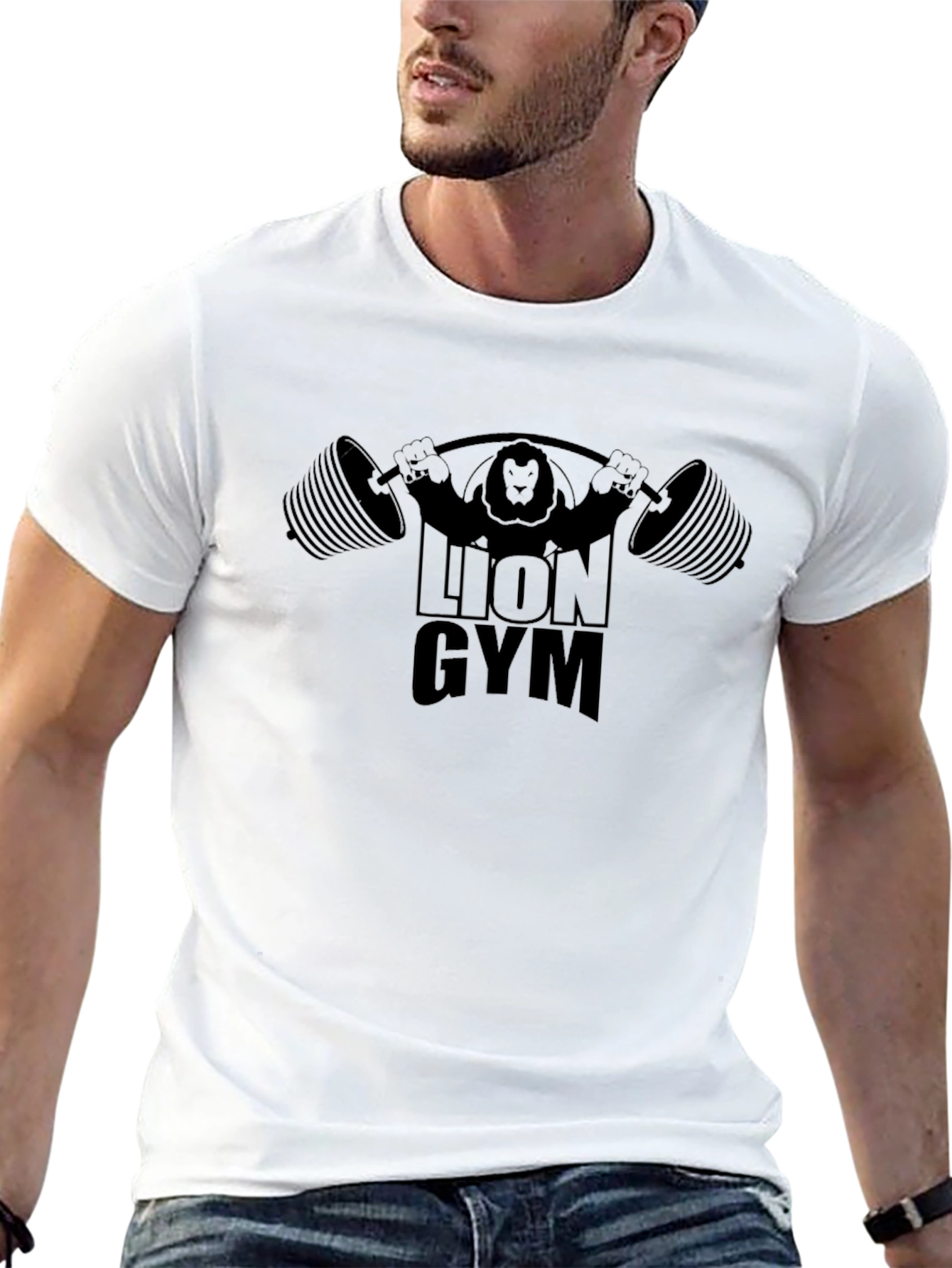 Lion Gym Black T-Shirt - Workout Apparel