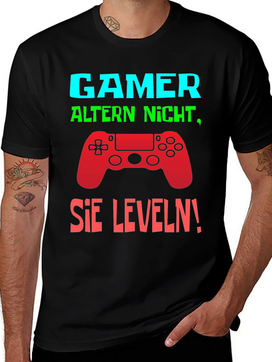 Gamer Level Up Graphic Tee - Black