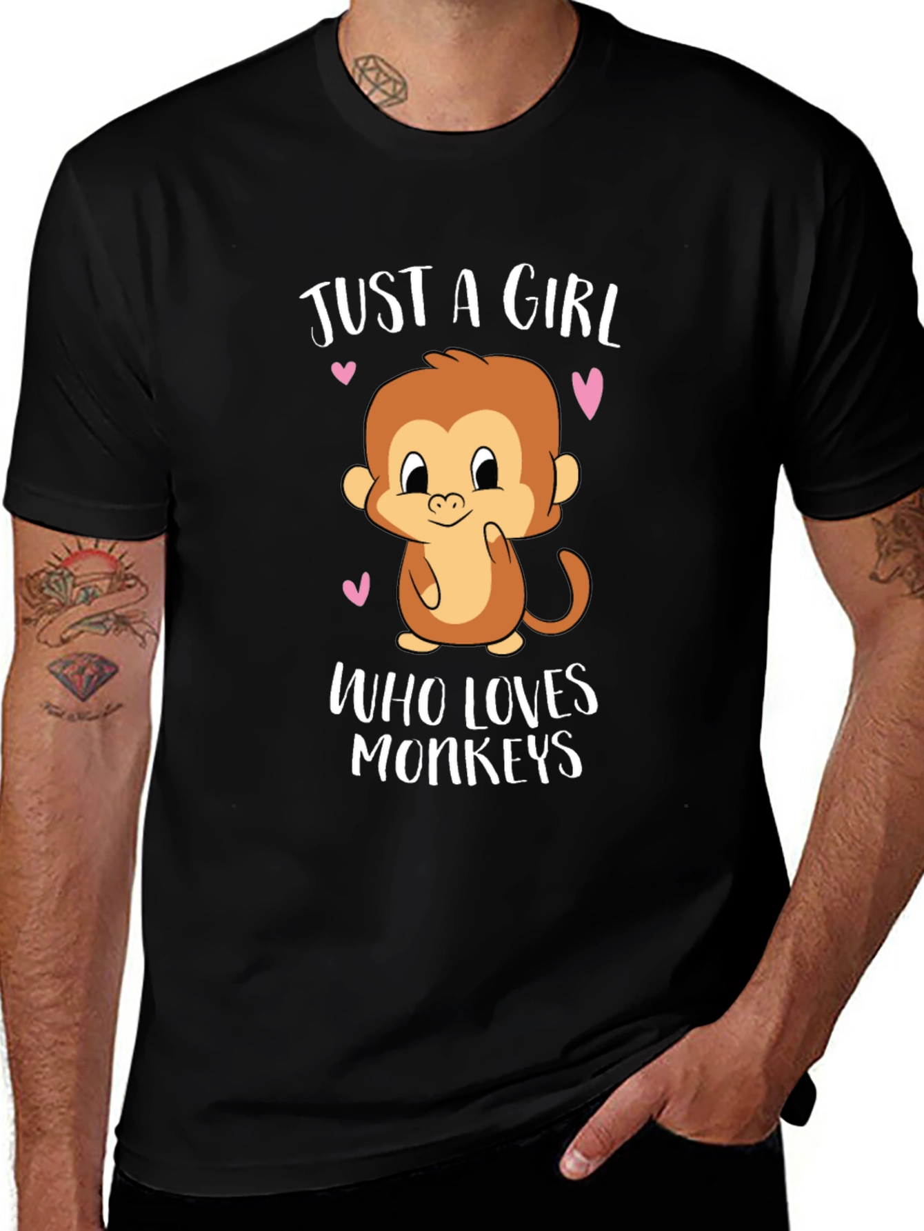 Just a Girl Who Loves Monkeys Graphic T-Shirt