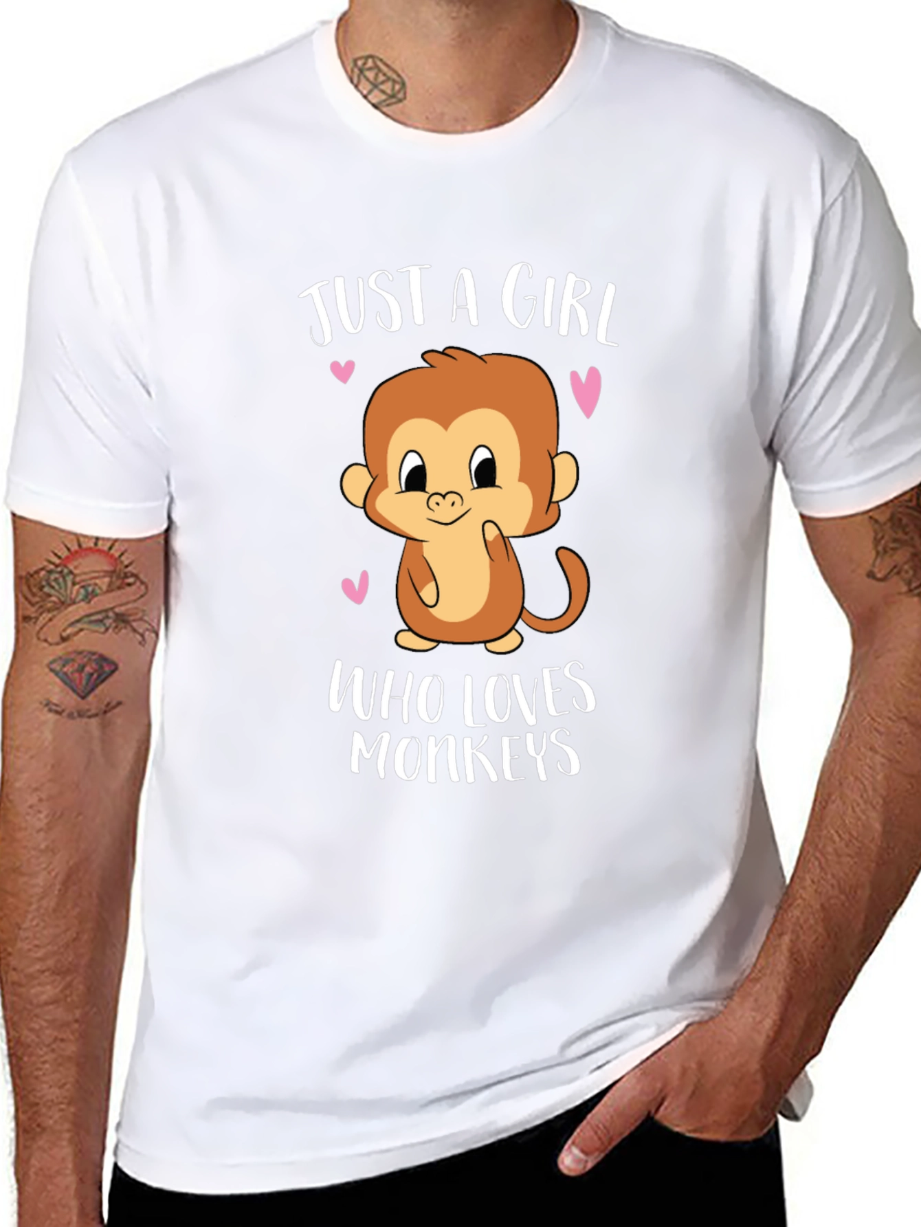 Just a Girl Who Loves Monkeys Graphic T-Shirt